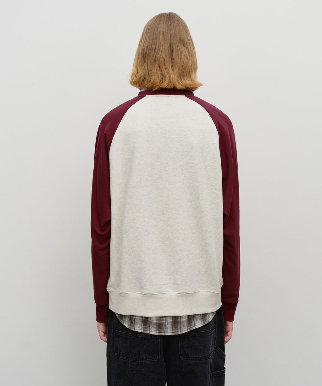 Marithe & Francois Girbaud - Classic Logo Color Block Raglan Sweatshirt (Burgundy) product image 3 | TRAB K-Fashion Australia