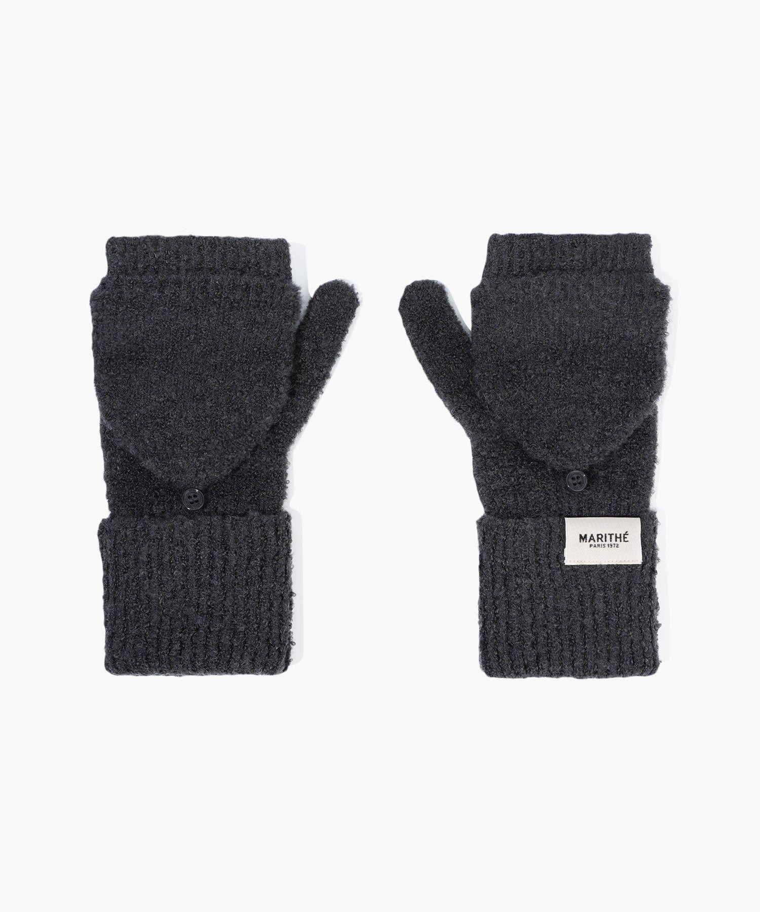 Marithe & Francois Girbaud - Regular Logo Mittens (Charcoal) product image 3 | TRAB K-Fashion Australia