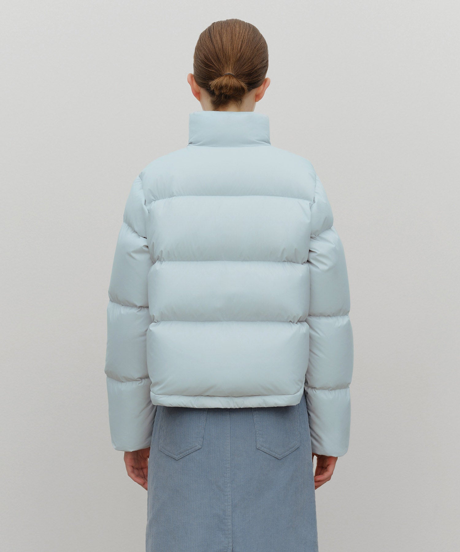 Marithe & Francois Girbaud - Basic Crop Down Jacket (Mint Gray) product image 3 | TRAB K-Fashion Australia