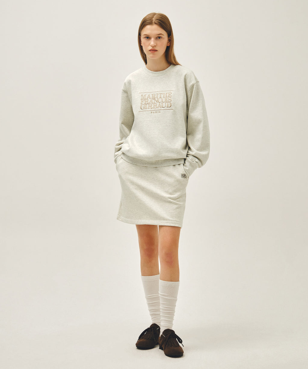 Marithe & Francois Girbaud - Vintage Classic Logo Sweat Mini Skirt (Oatmeal) product image 7 | TRAB K-Fashion Australia
