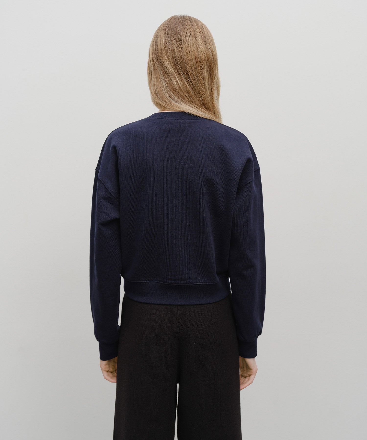 Marithe & Francois Girbaud - Classic Logo Crop Sweatshirt (Navy) product image 3 | TRAB K-Fashion Australia