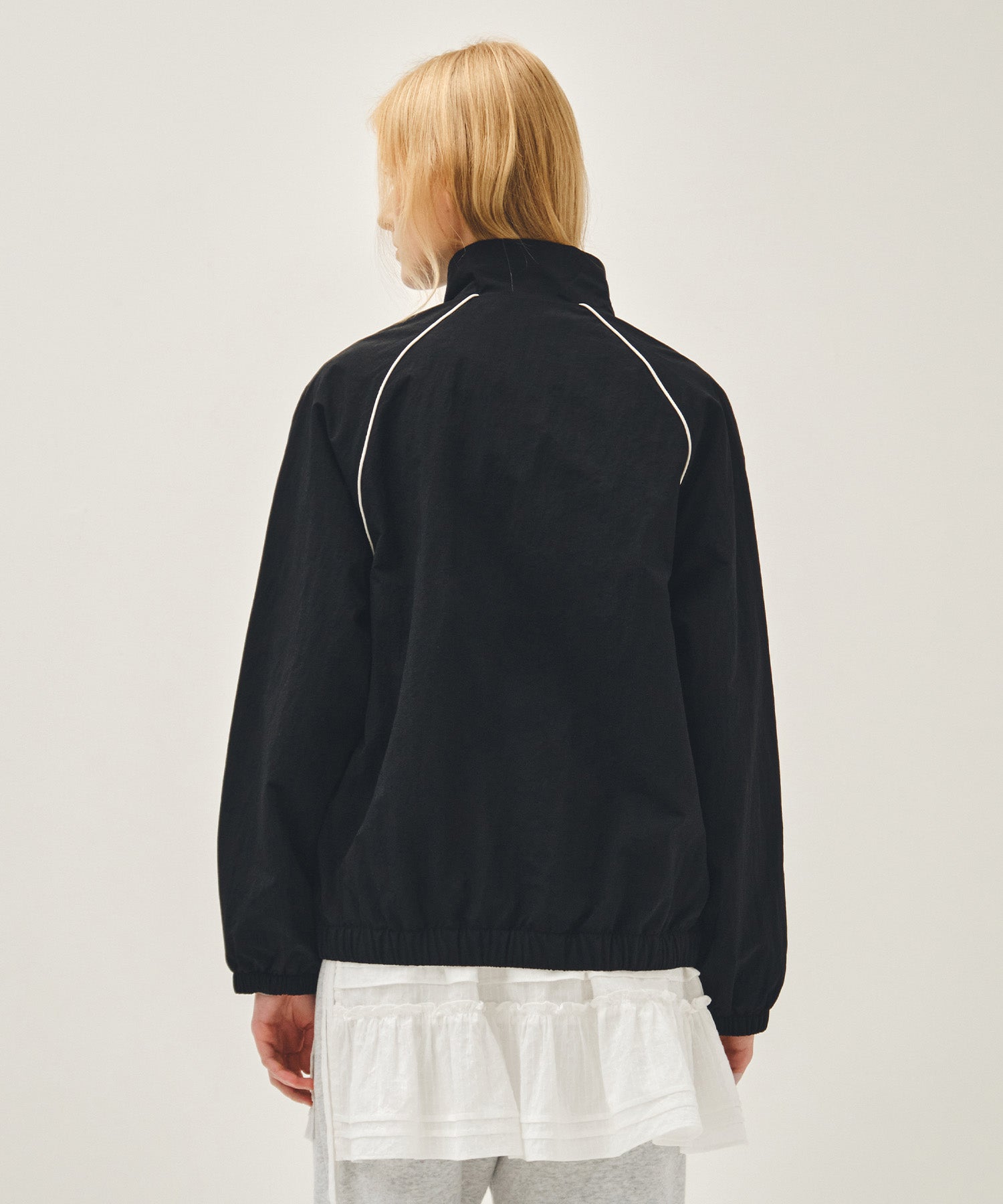 Marithe & Francois Girbaud - Classic Logo High Neck Wind Jacket (Black) product image 3 | TRAB K-Fashion Australia