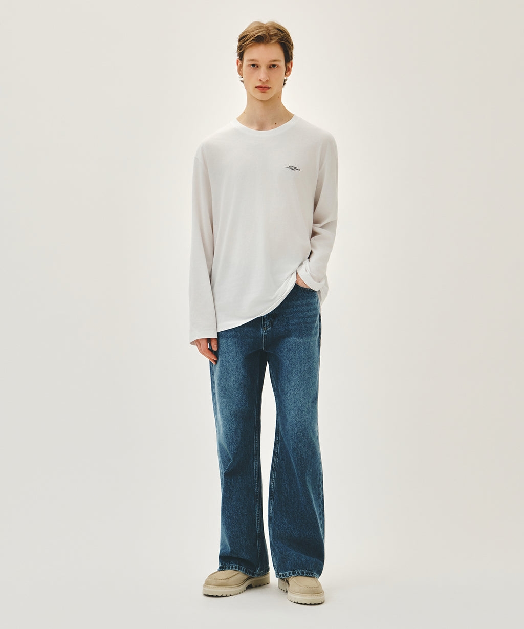 Marithe & Francois Girbaud - Relaxed Fit Boots-cut Denim Pants (Blue) product image 3 | TRAB K-Fashion Australia