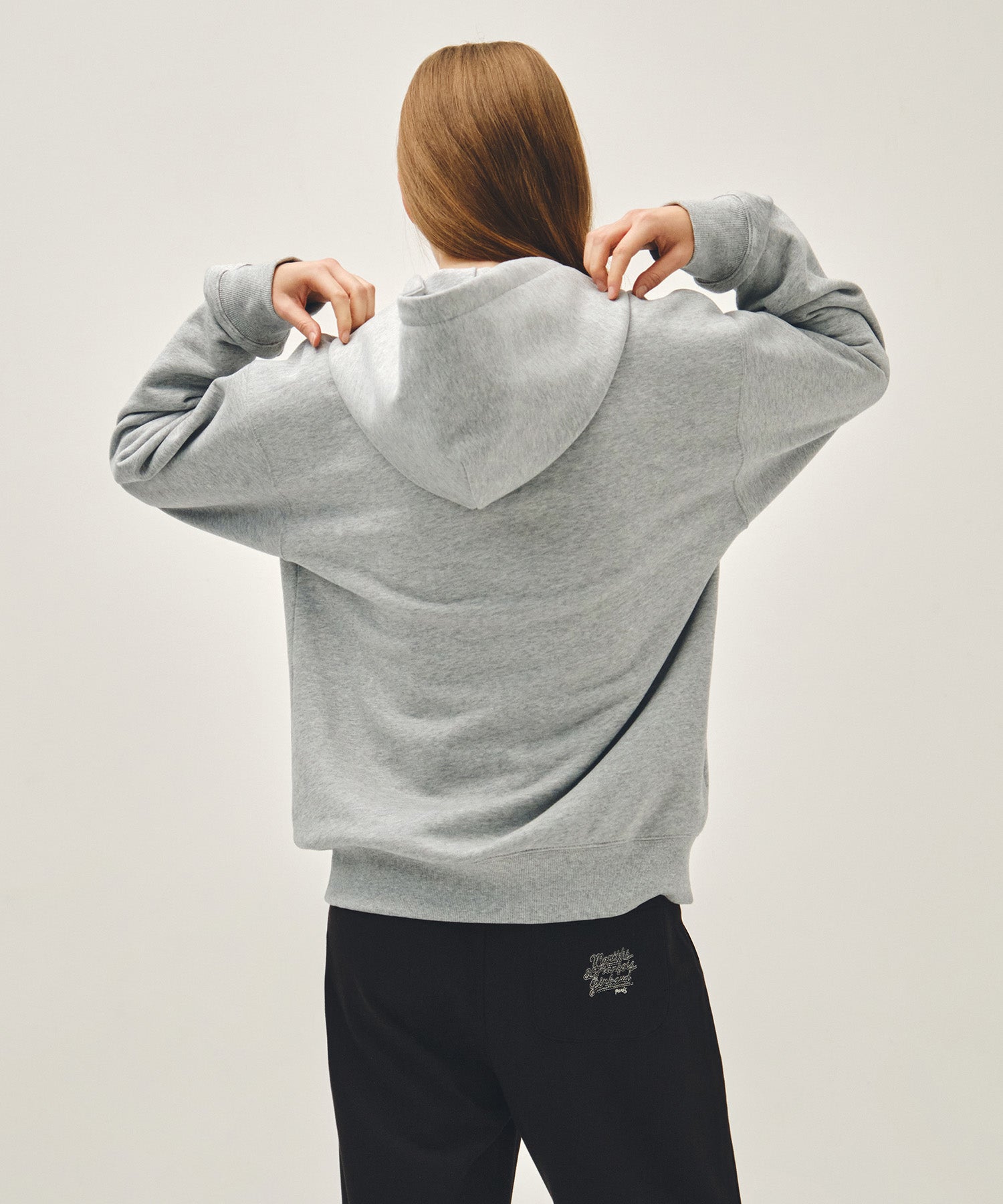 Marithe & Francois Girbaud - Embo Classic Logo Hoodie (Heather Gray) product image 3 | TRAB K-Fashion Australia