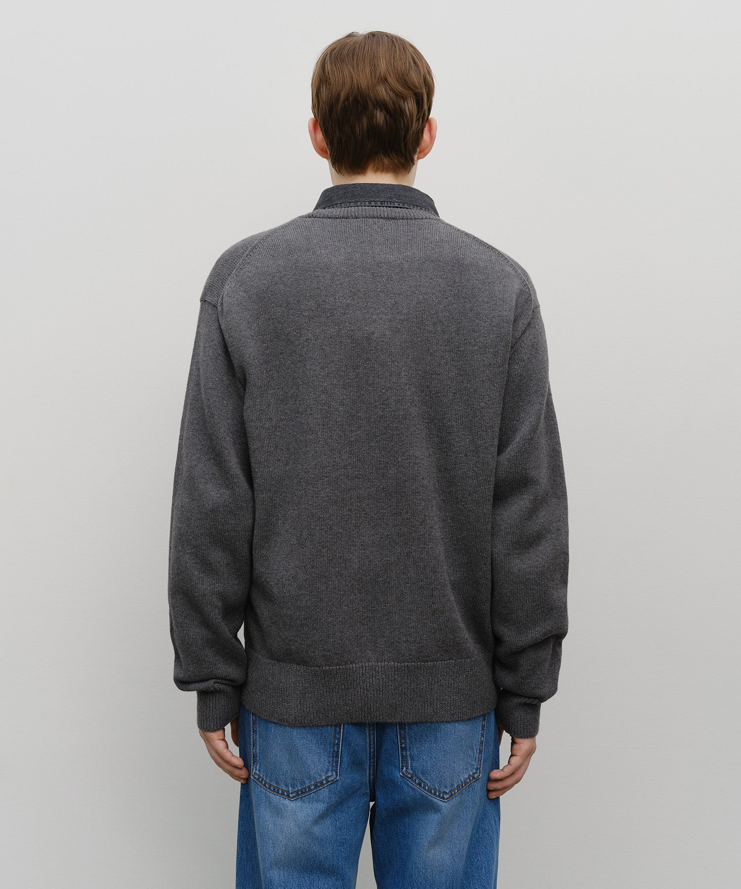 Marithe & Francois Girbaud - Classic Logo Knit Pullover (Charcoal) product image 3 | TRAB K-Fashion Australia