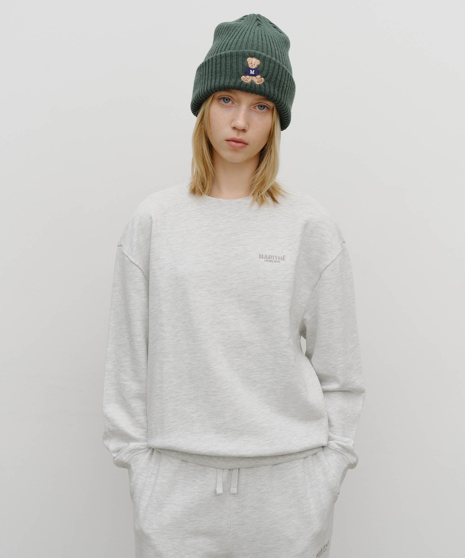 Marithe & Francois Girbaud - Regular Logo Sweat Set-up (Light Heather Gray) product image 3 | TRAB K-Fashion Australia