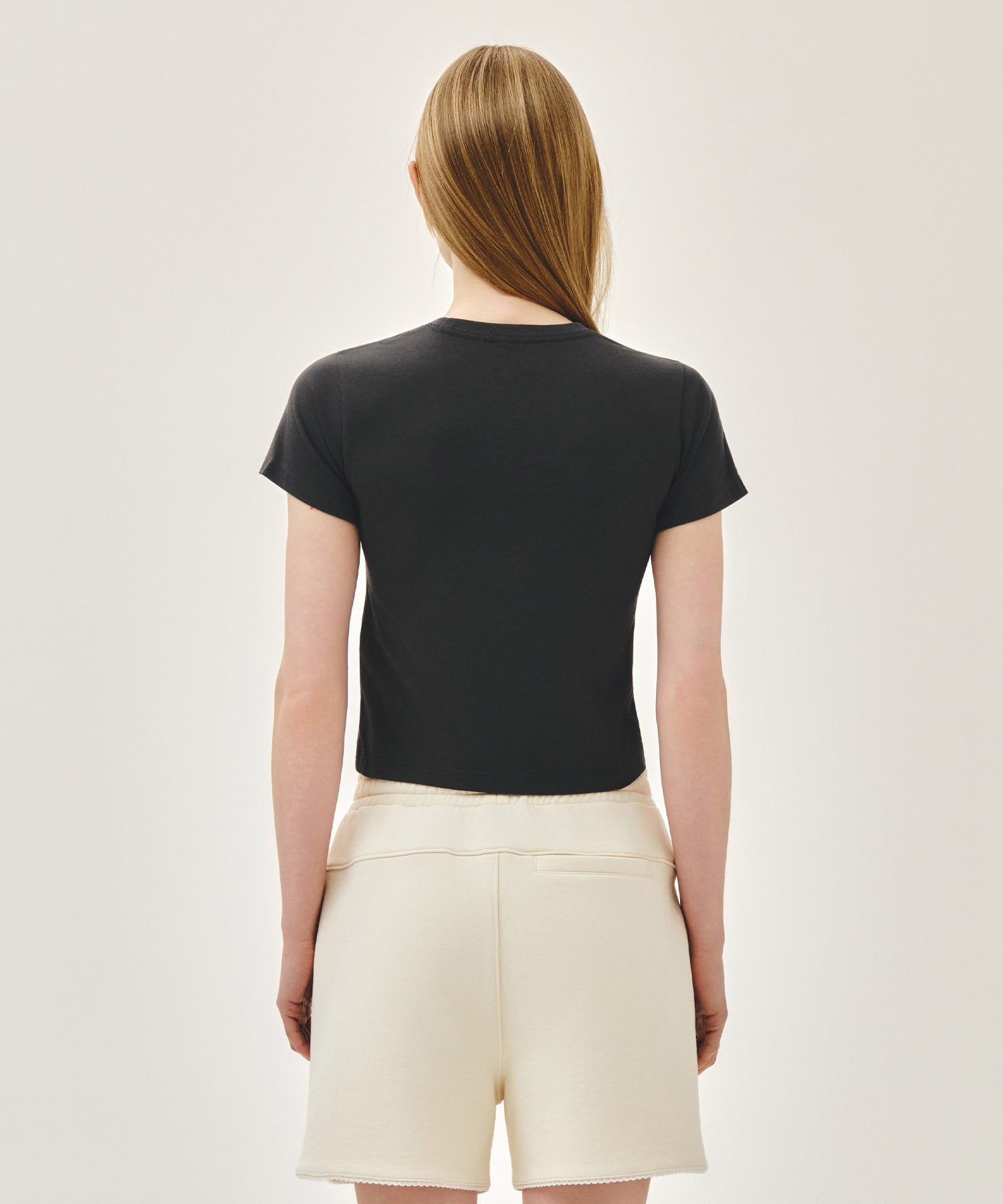 Marithe & Francois Girbaud - Antique Classic Logo Slim Crop Tee (Charcoal) product image 3 | TRAB K-Fashion Australia