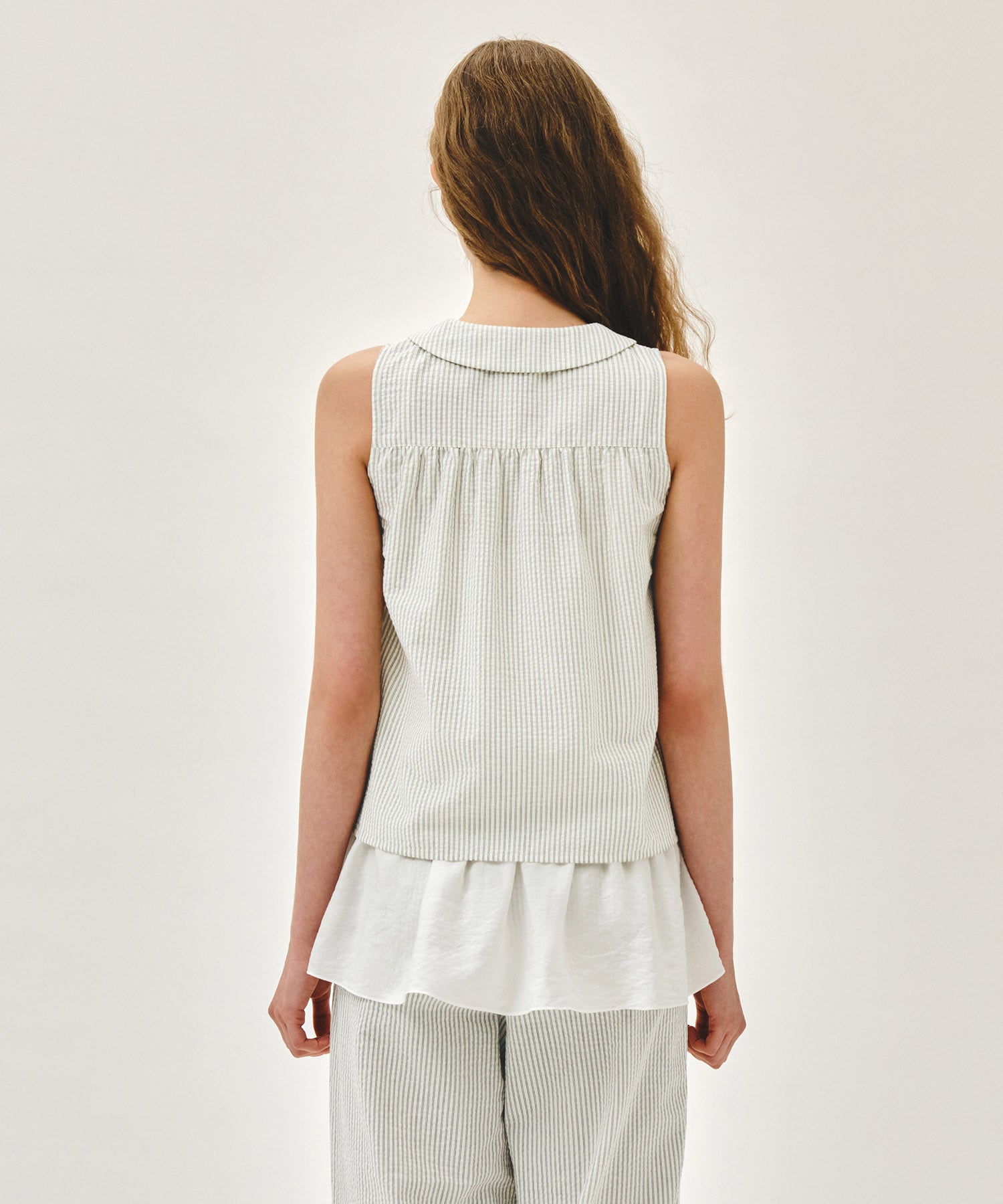 Marithe & Francois Girbaud - Round Collar Sleeveless Blouse (Ivory) product image 6 | TRAB K-Fashion Australia