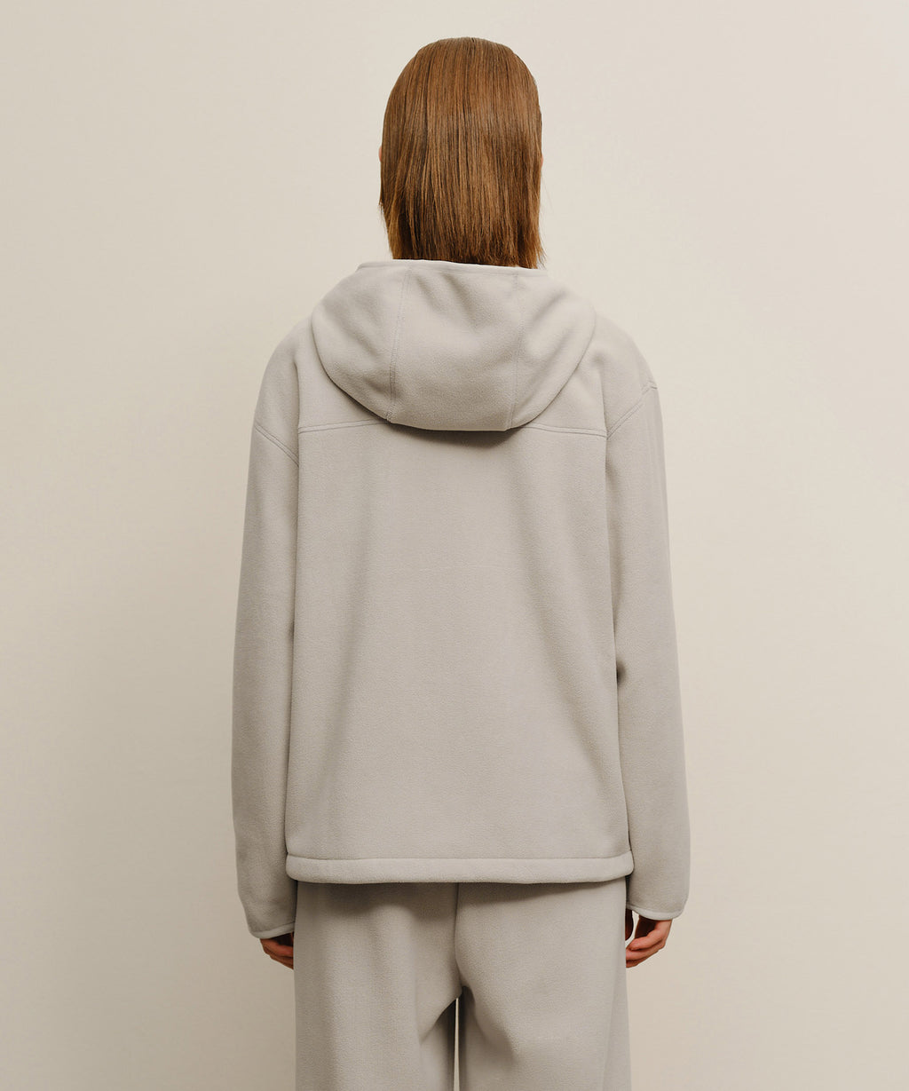 Marithe & Francois Girbaud - Marithe Sport Fleece Hood Zip-up Jacket (Light Gray) product image 3 | TRAB K-Fashion Australia