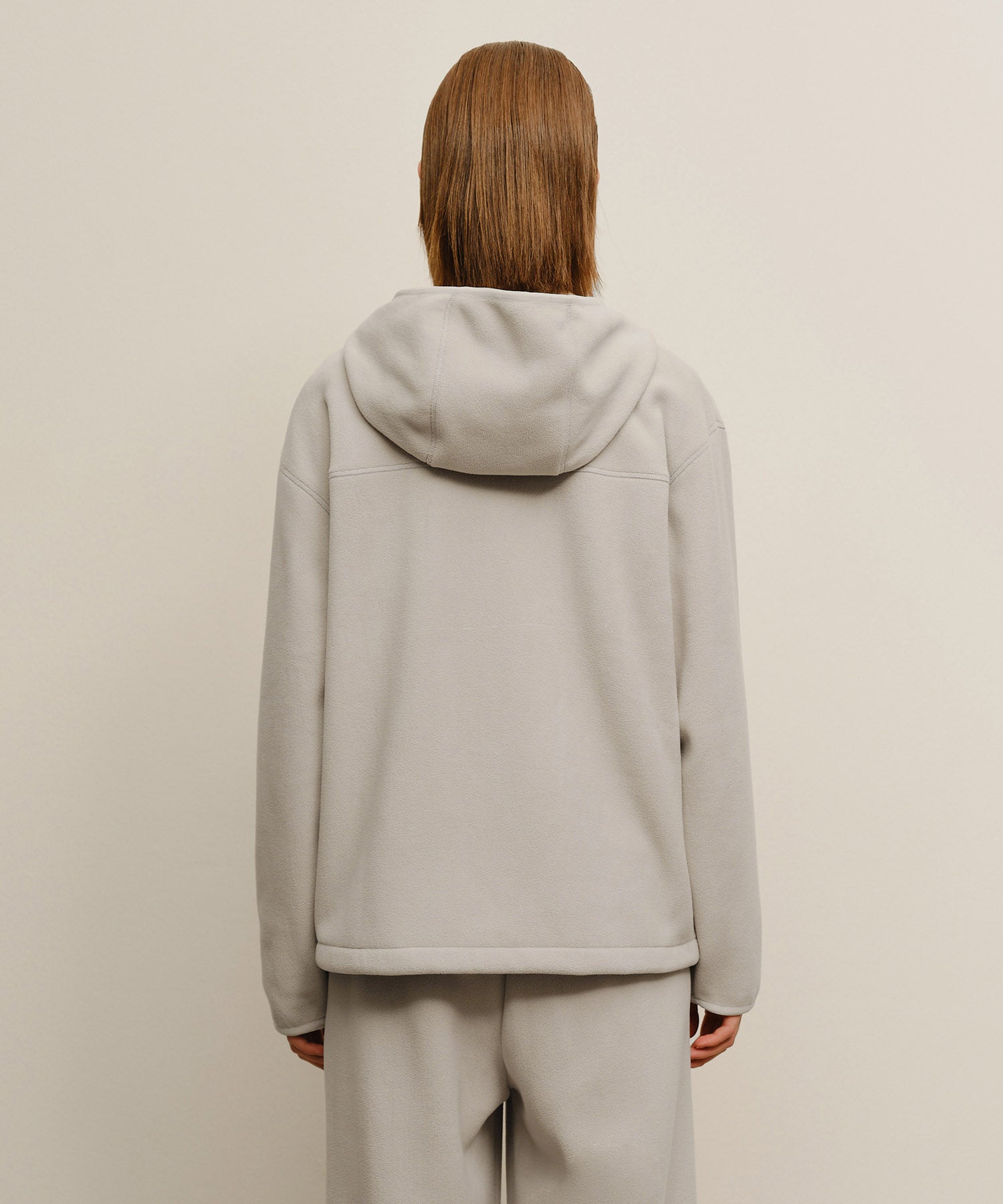 Marithe & Francois Girbaud - Marithe Sport Fleece Hood Zip-up Jacket (Light Gray) product image 3 | TRAB K-Fashion Australia