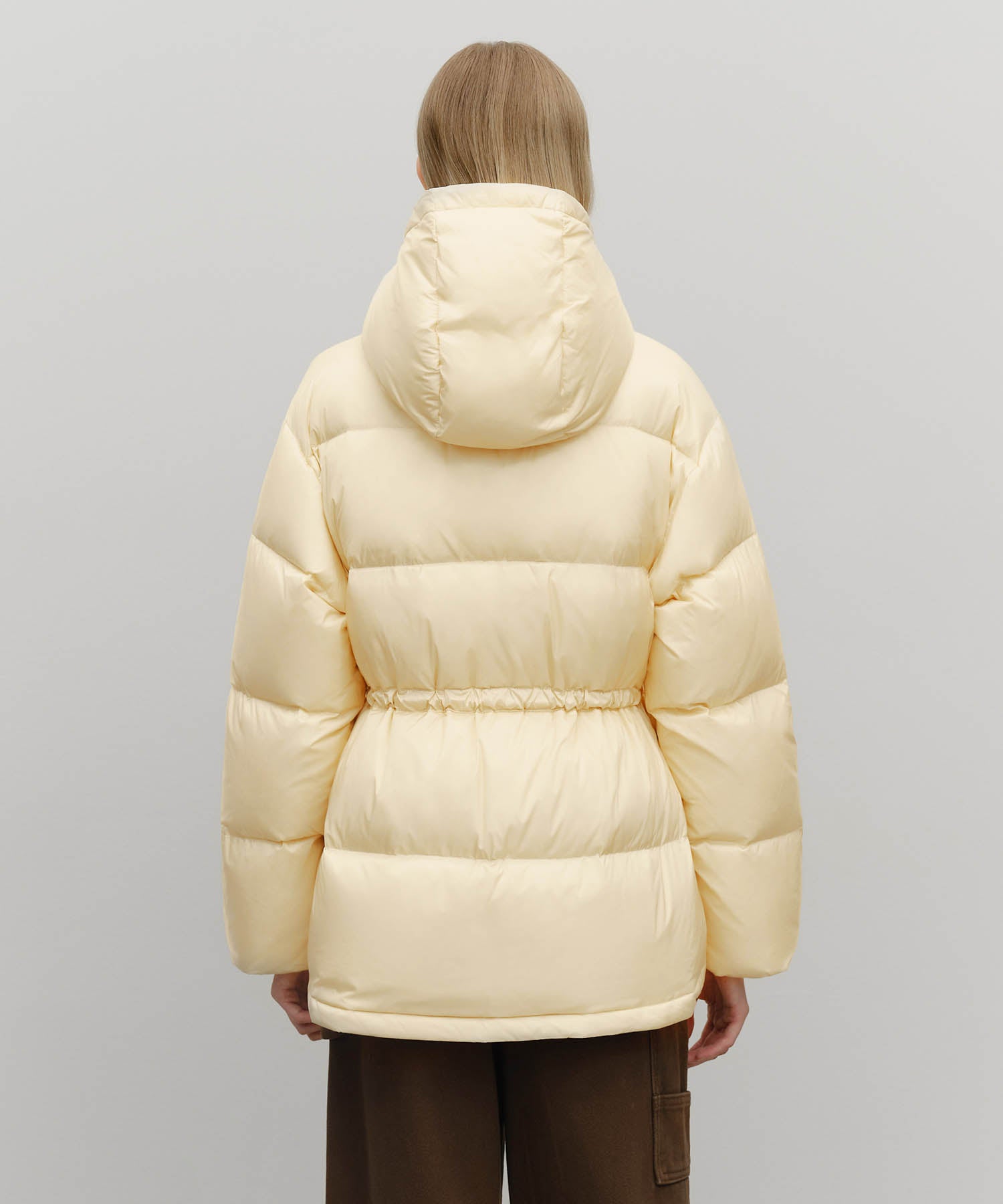 Marithe & Francois Girbaud - Waist String Mid Down Jacket (Light Beige) product image 3 | TRAB K-Fashion Australia