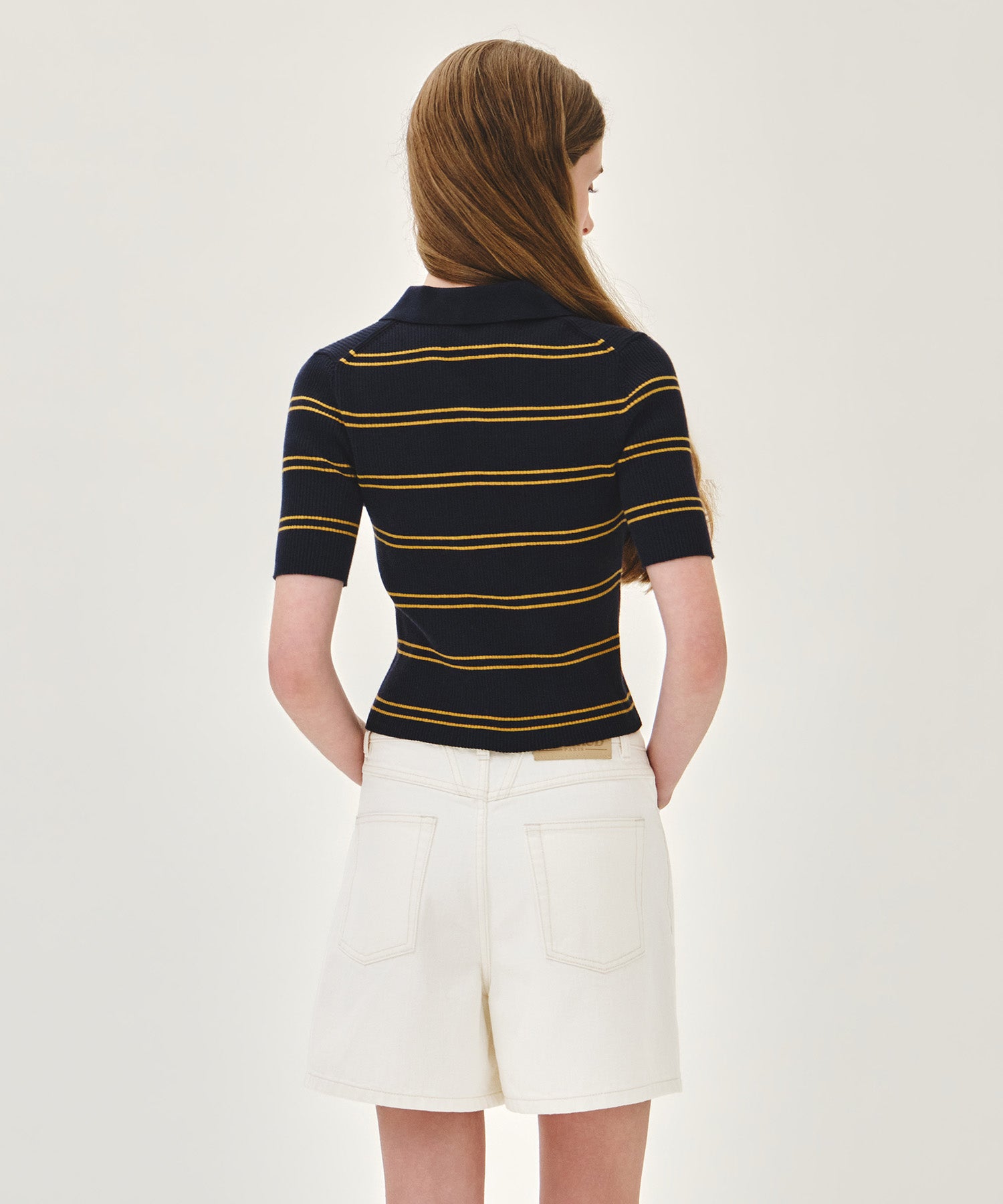 Marithe & Francois Girbaud - Stripe Half Zip Up Slim Knit (Navy) product image 3 | TRAB K-Fashion Australia