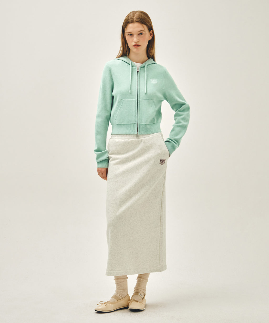 Marithe & Francois Girbaud - Classic Logo Sweat Long Skirt (Oatmeal) product image 3 | TRAB K-Fashion Australia