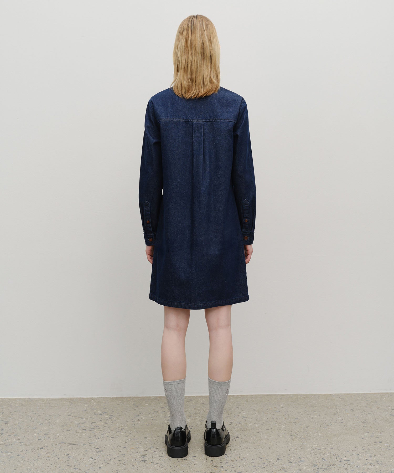 Marithe & Francois Girbaud - Denim Long Sleeve Dress (Dark Blue) product image 3 | TRAB K-Fashion Australia