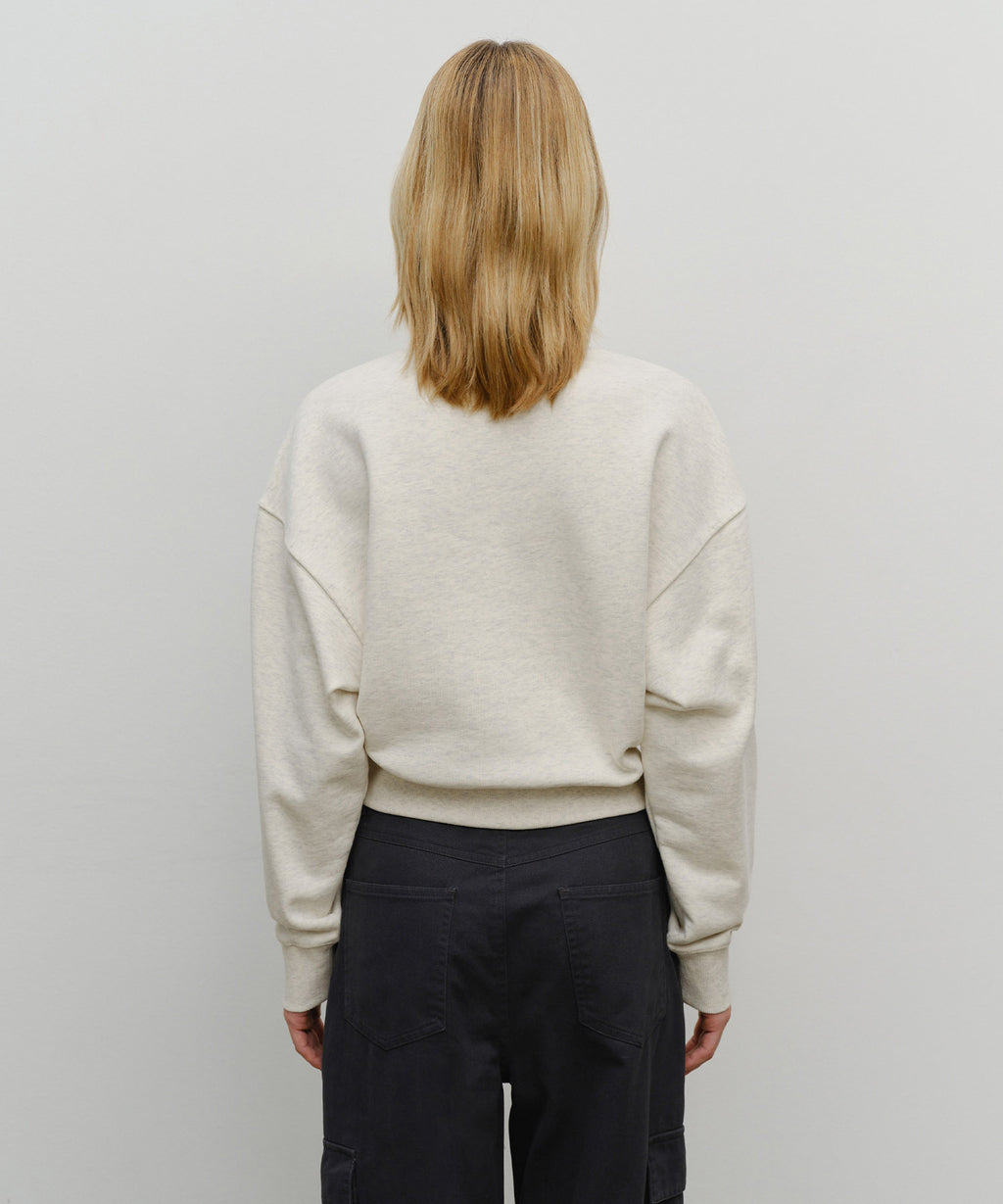 Marithe & Francois Girbaud - Small Classic Logo Crop Sweatshirt (Oatmeal) product image 3 | TRAB K-Fashion Australia