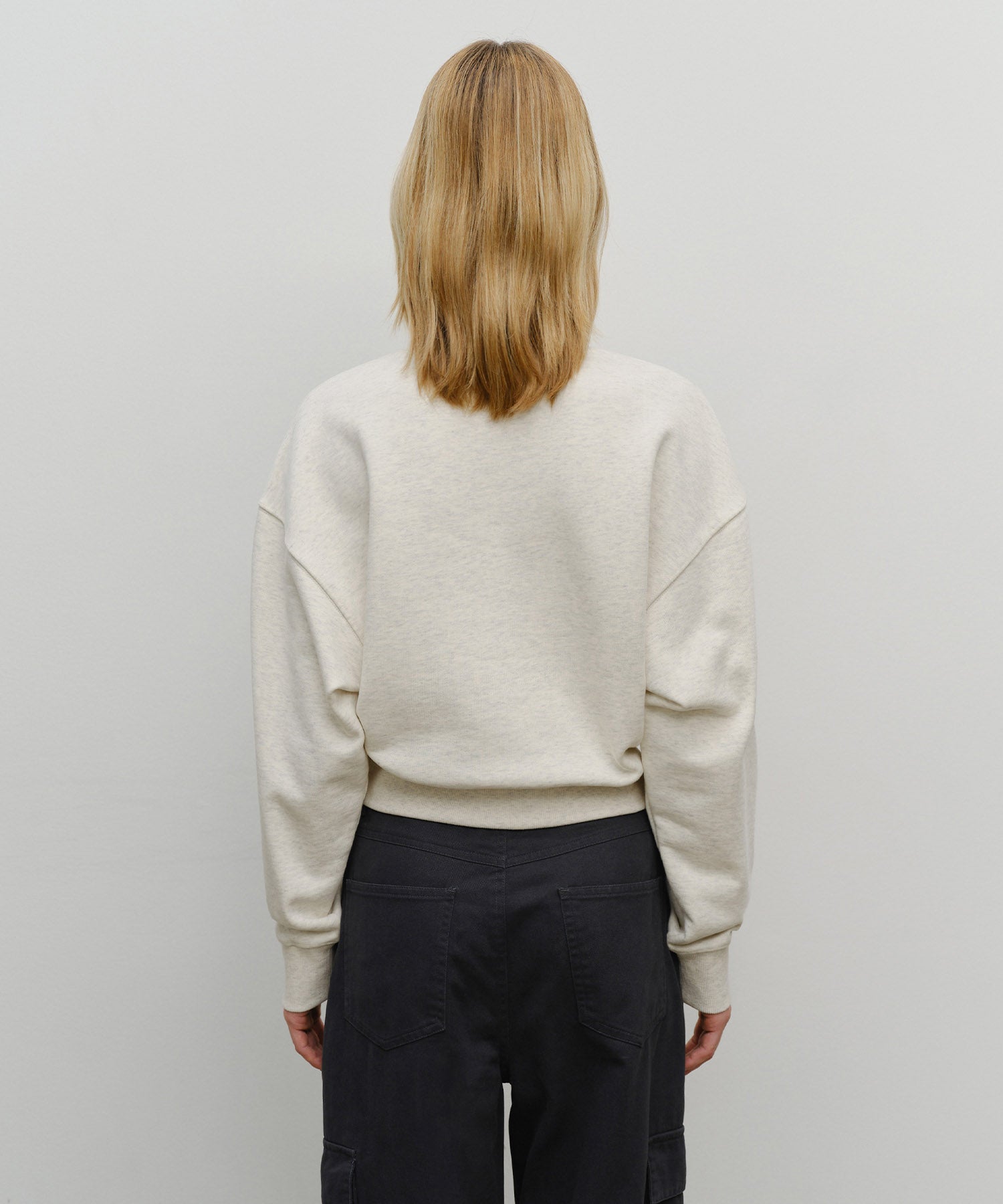 Marithe & Francois Girbaud - Small Classic Logo Crop Sweatshirt (Oatmeal) product image 3 | TRAB K-Fashion Australia