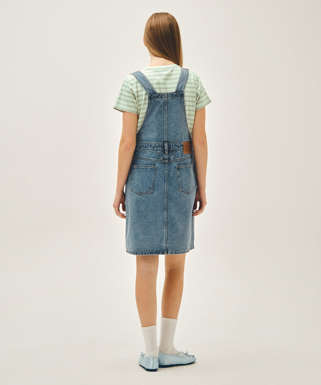 Marithe & Francois Girbaud - Denim Overall Midi Skirt (Blue) product image 3 | TRAB K-Fashion Australia
