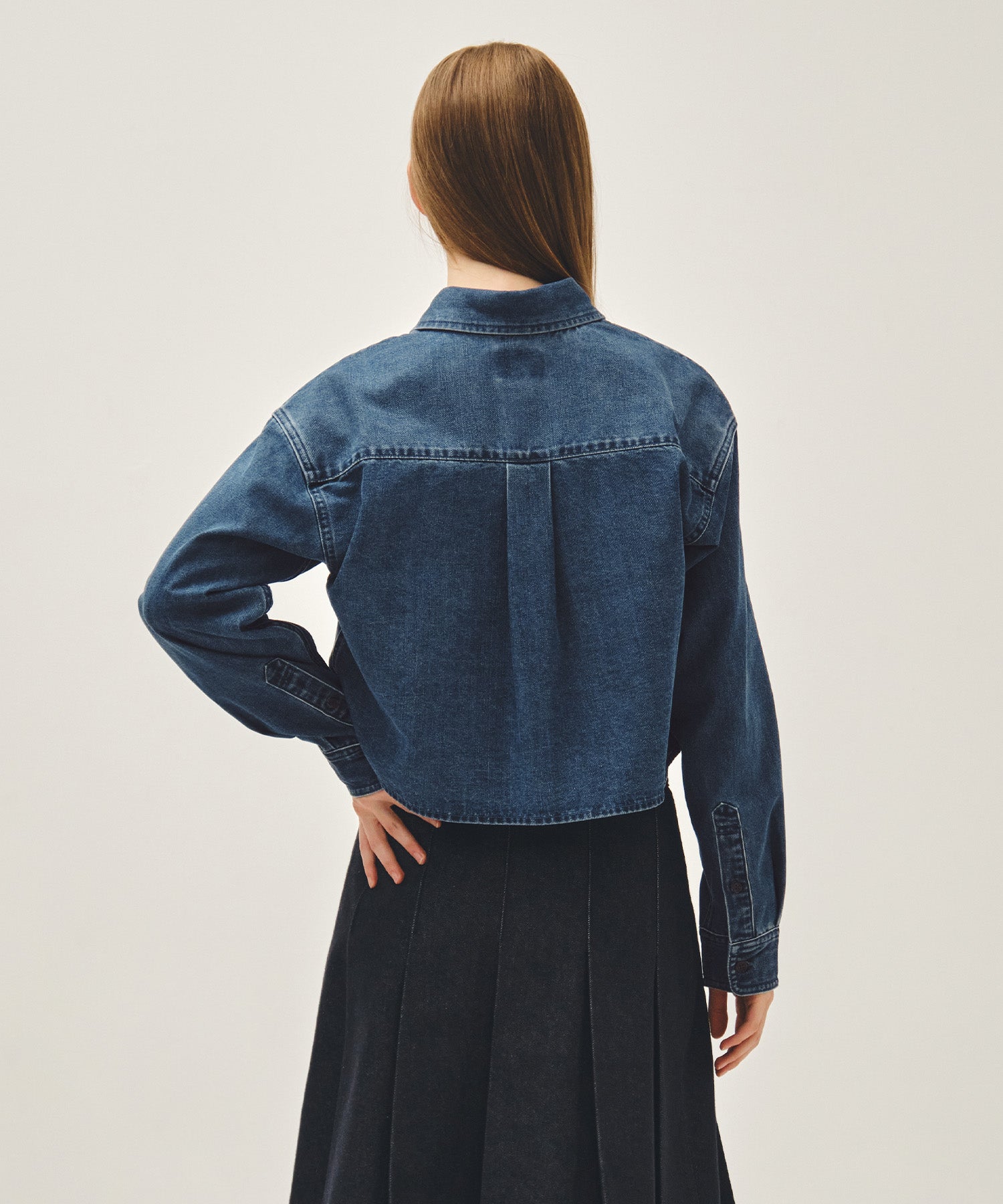 Marithe & Francois Girbaud - Crop Denim Shirt (Blue) product image 3 | TRAB K-Fashion Australia