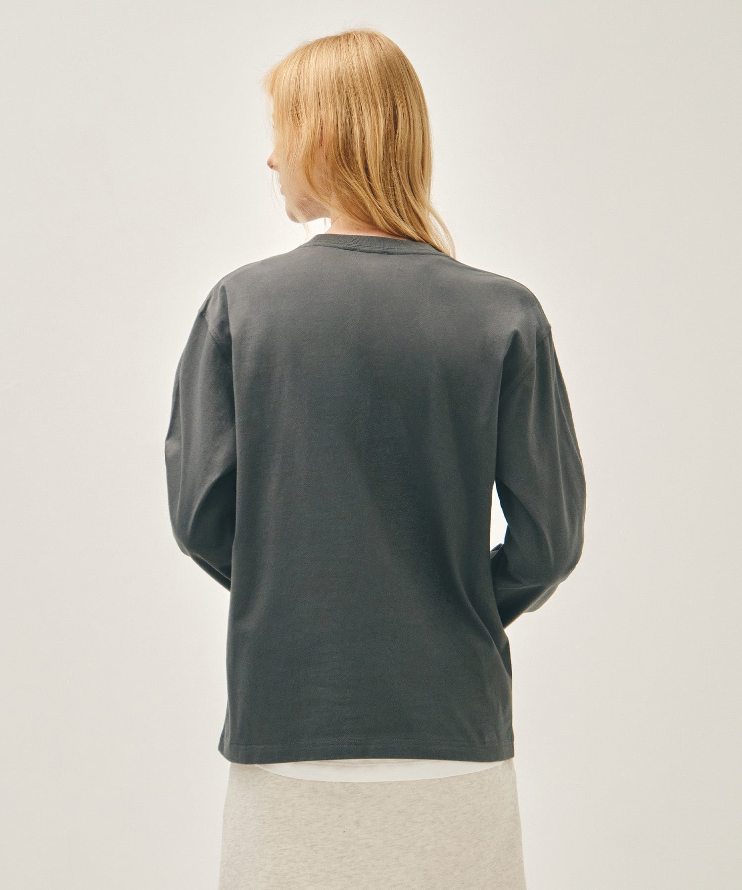 Marithe & Francois Girbaud - Crack Classic Logo Long Sleeve Tee (Charcoal) product image 3 | TRAB K-Fashion Australia