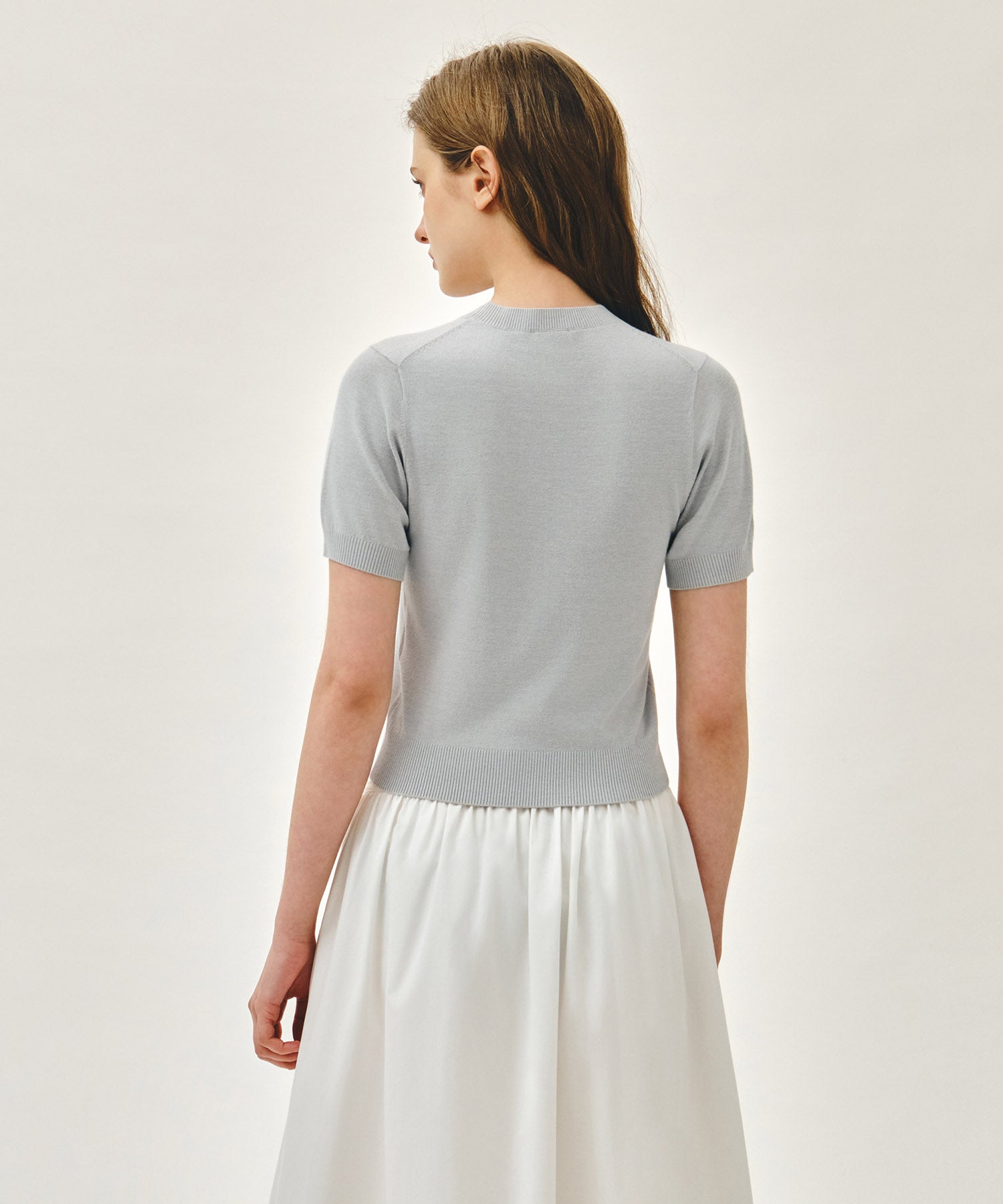 Marithe & Francois Girbaud - Small Classic Logo Half Knit Pullover (Heather Gray) product image 3 | TRAB K-Fashion Australia