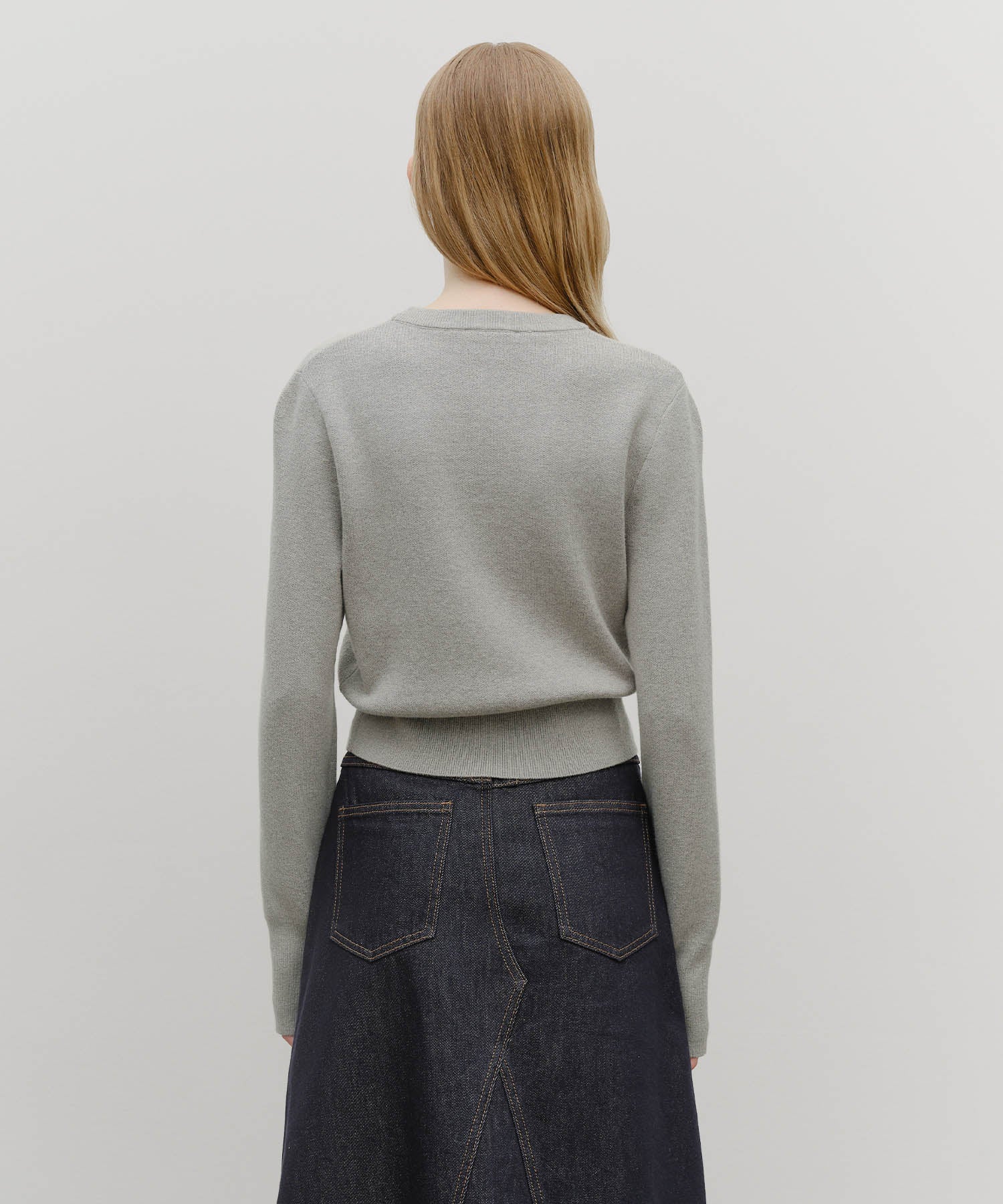 Marithe & Francois Girbaud - Classic Logo Crop Knit (Melange Gray) product image 3 | TRAB K-Fashion Australia