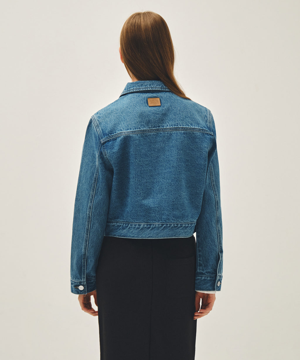 Marithe & Francois Girbaud - Crop Denim Blouson Jacket (Blue) product image 3 | TRAB K-Fashion Australia