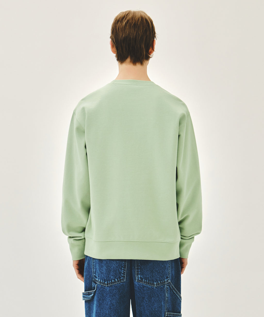 Marithe & Francois Girbaud - Classic Logo Embroidery Sweatshirt (Light Green) product image 3 | TRAB K-Fashion Australia