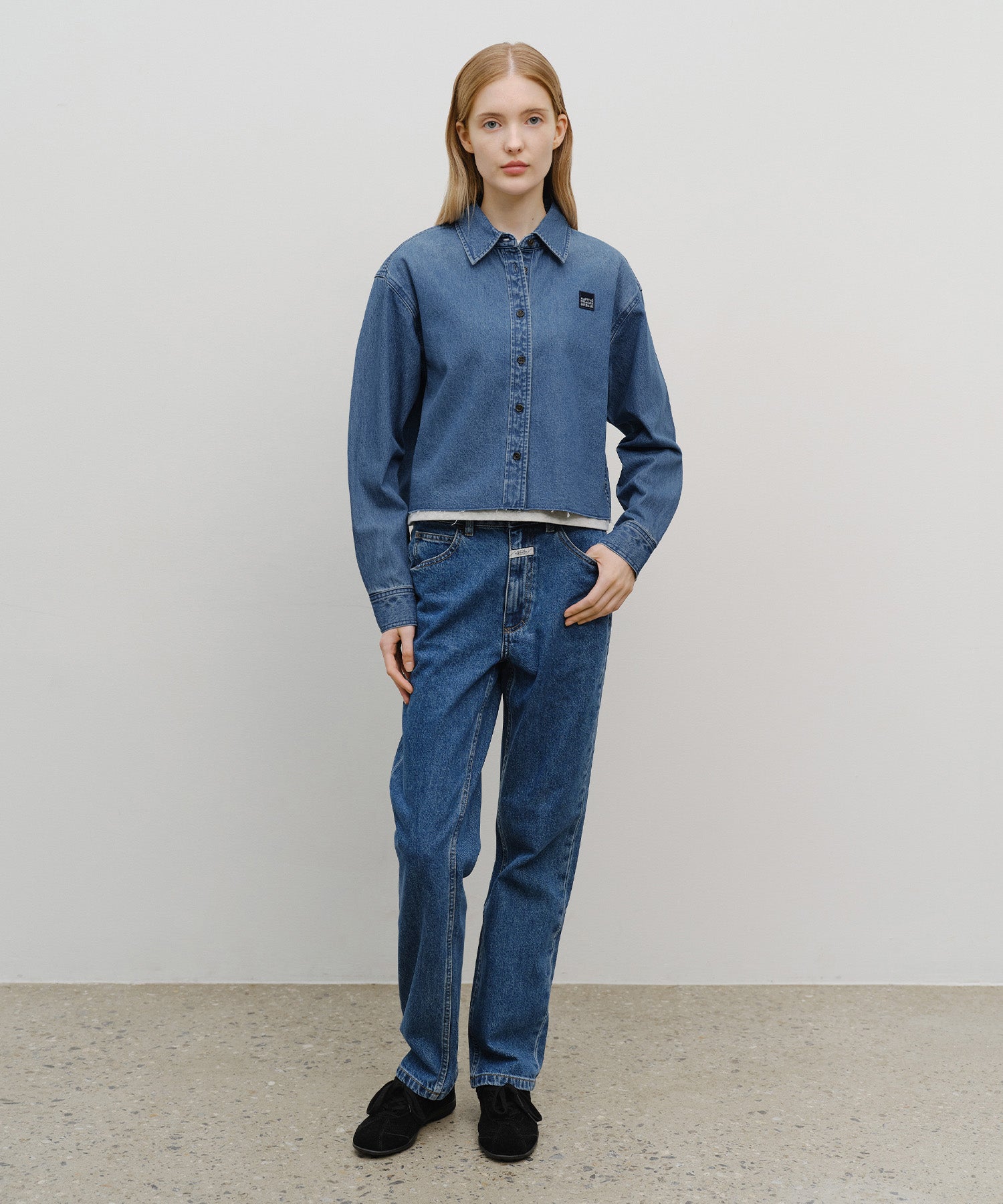 Marithe & Francois Girbaud - Slim Straight Denim Pants (Blue) product image 3 | TRAB K-Fashion Australia