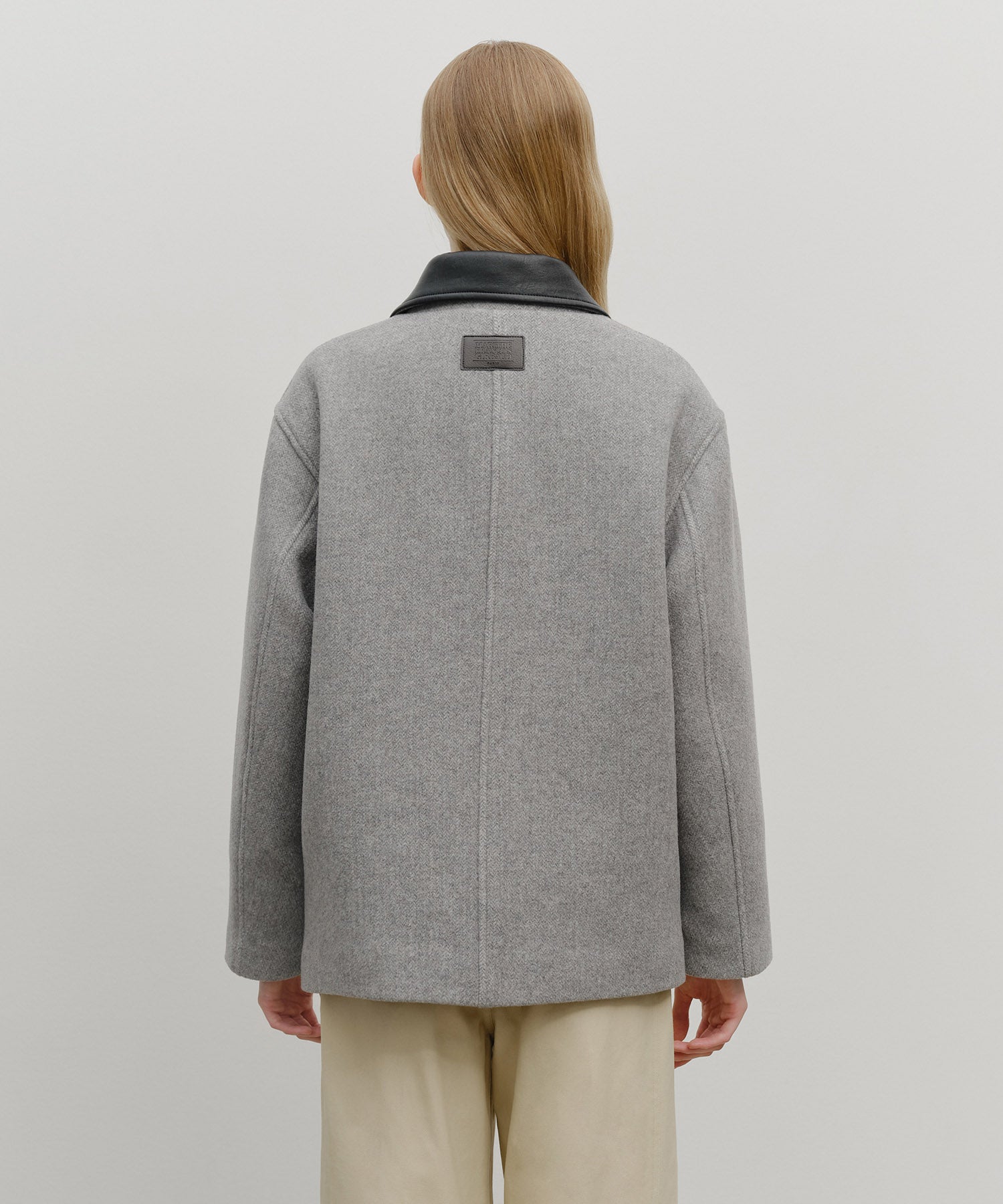 Marithe & Francois Girbaud - Collar Point Half Coat (Gray) product image 3 | TRAB K-Fashion Australia