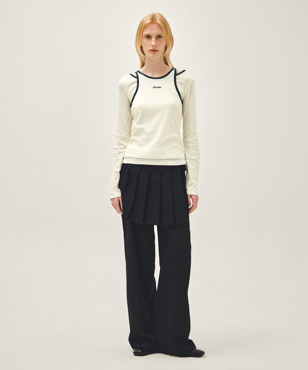Marithe & Francois Girbaud - Layered Pleats Skirt Pants (Black) product image 3 | TRAB K-Fashion Australia