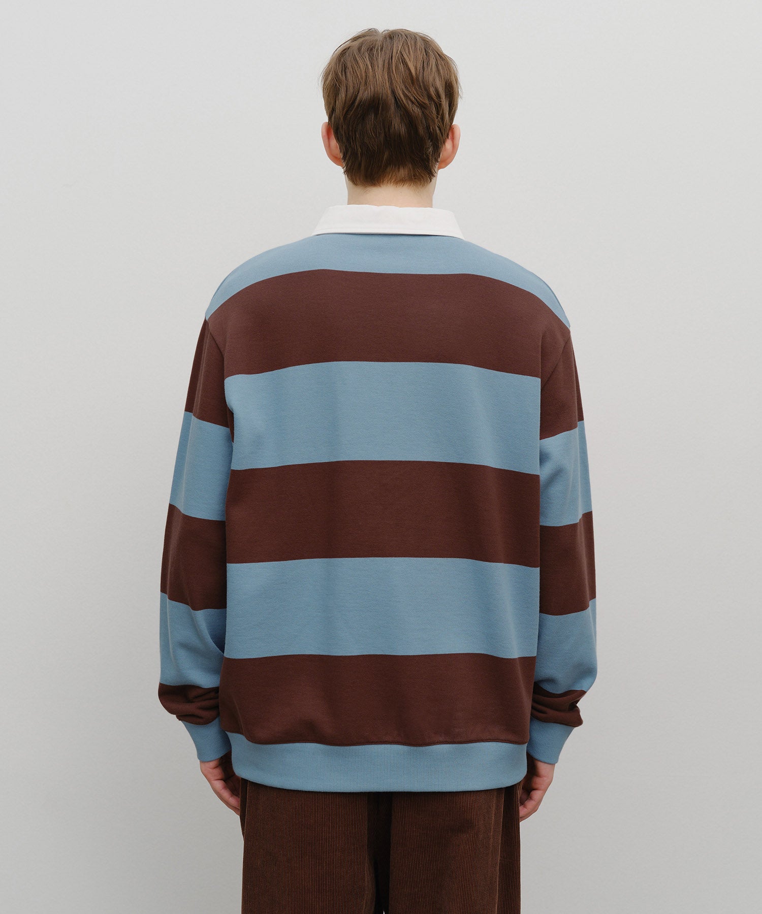Marithe & Francois Girbaud - Classic Logo Stripe Rugby Sweatshirt (Blue) product image 3 | TRAB K-Fashion Australia