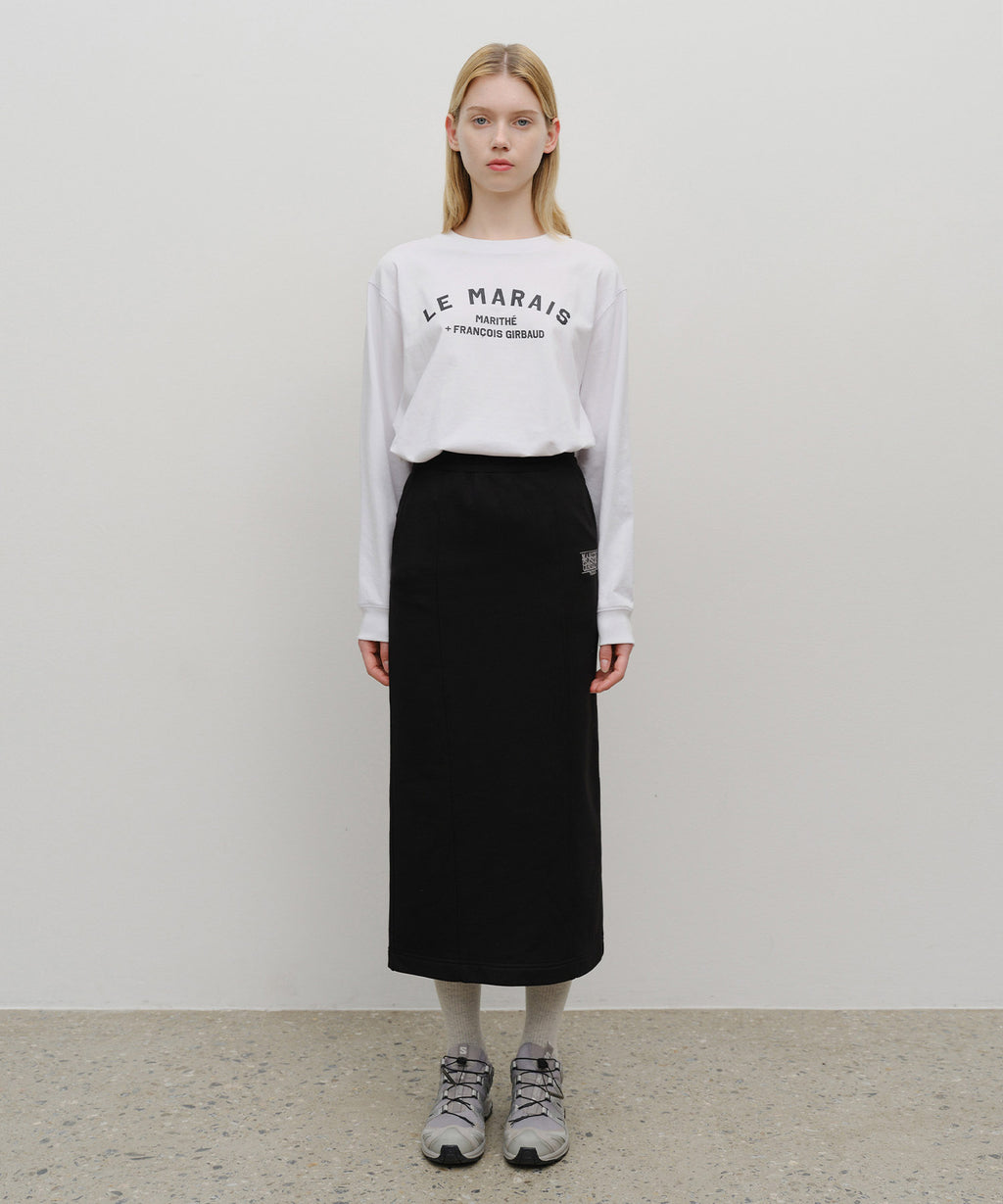 Marithe & Francois Girbaud - Embroidery Classic Logo Sweat Skirt (Black) product image 3 | TRAB K-Fashion Australia