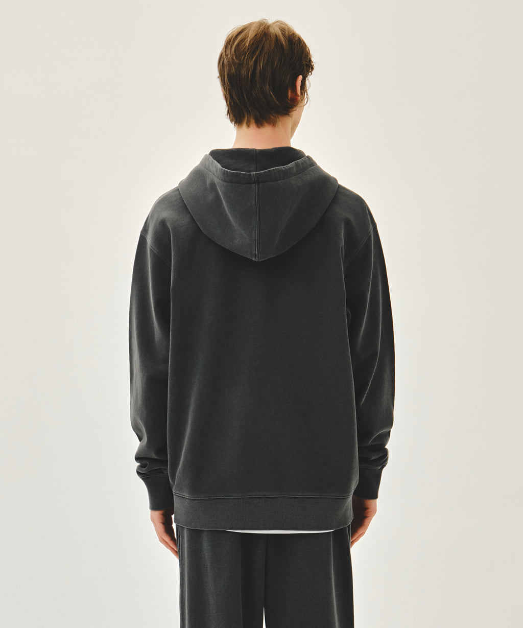 Marithe & Francois Girbaud - Classic Logo Dyeing Hoodie Zipup (Charcoal) product image 3 | TRAB K-Fashion Australia