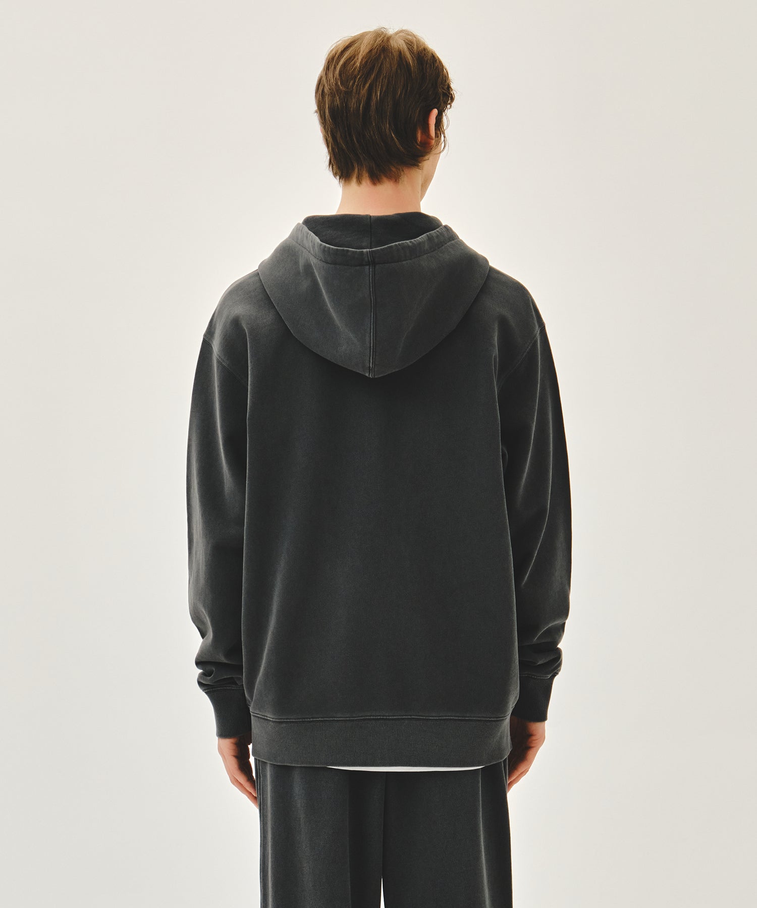 Marithe & Francois Girbaud - Classic Logo Dyeing Hoodie Zipup (Charcoal) product image 3 | TRAB K-Fashion Australia