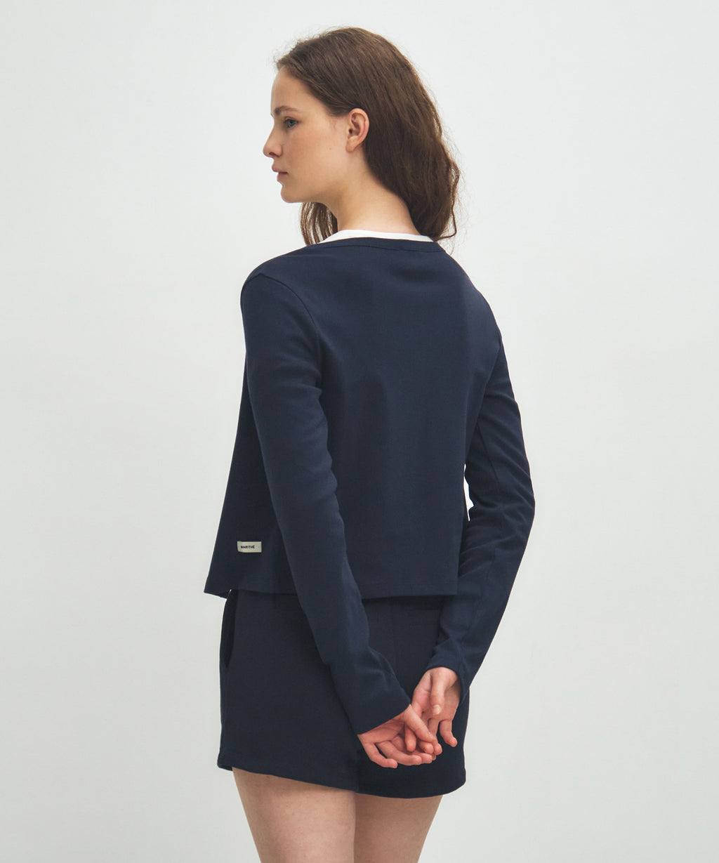 Marithe & Francois Girbaud - Basic Cotton Cardigan (Navy) product image 3 | TRAB K-Fashion Australia