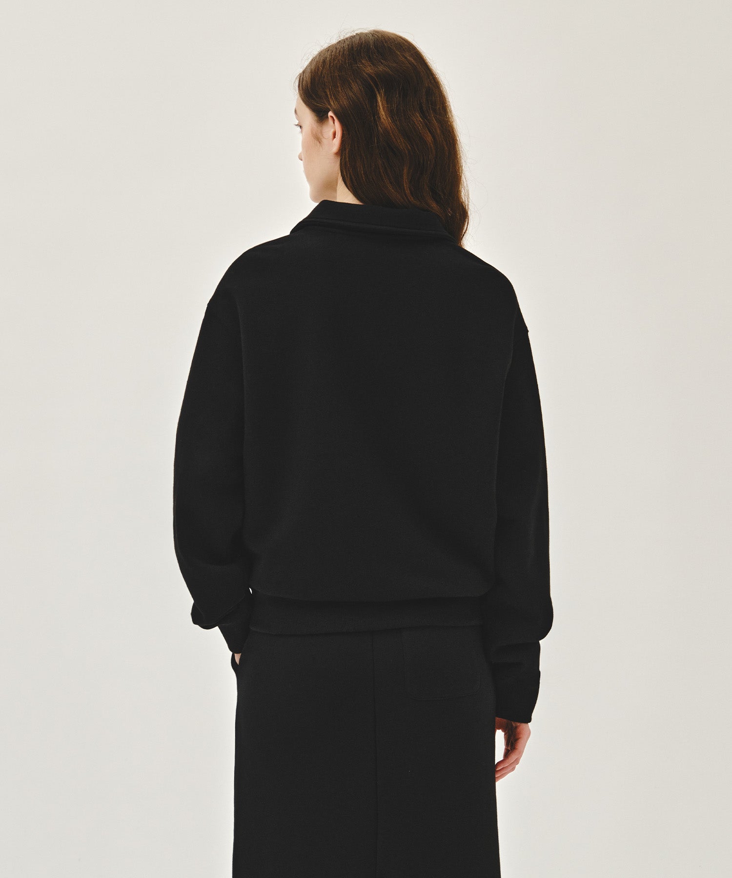 Marithe & Francois Girbaud - Small Classic Logo Half Zipup Sweatshirt (Black) product image 3 | TRAB K-Fashion Australia