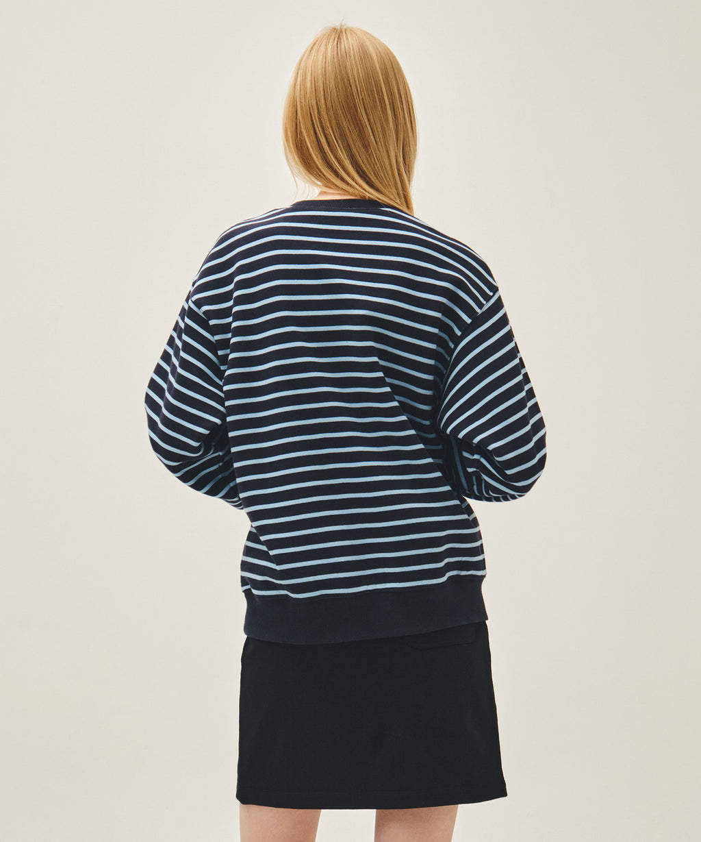 Marithe & Francois Girbaud - Small Classic Logo Stripe Sweatshirt (Navy) product image 3 | TRAB K-Fashion Australia