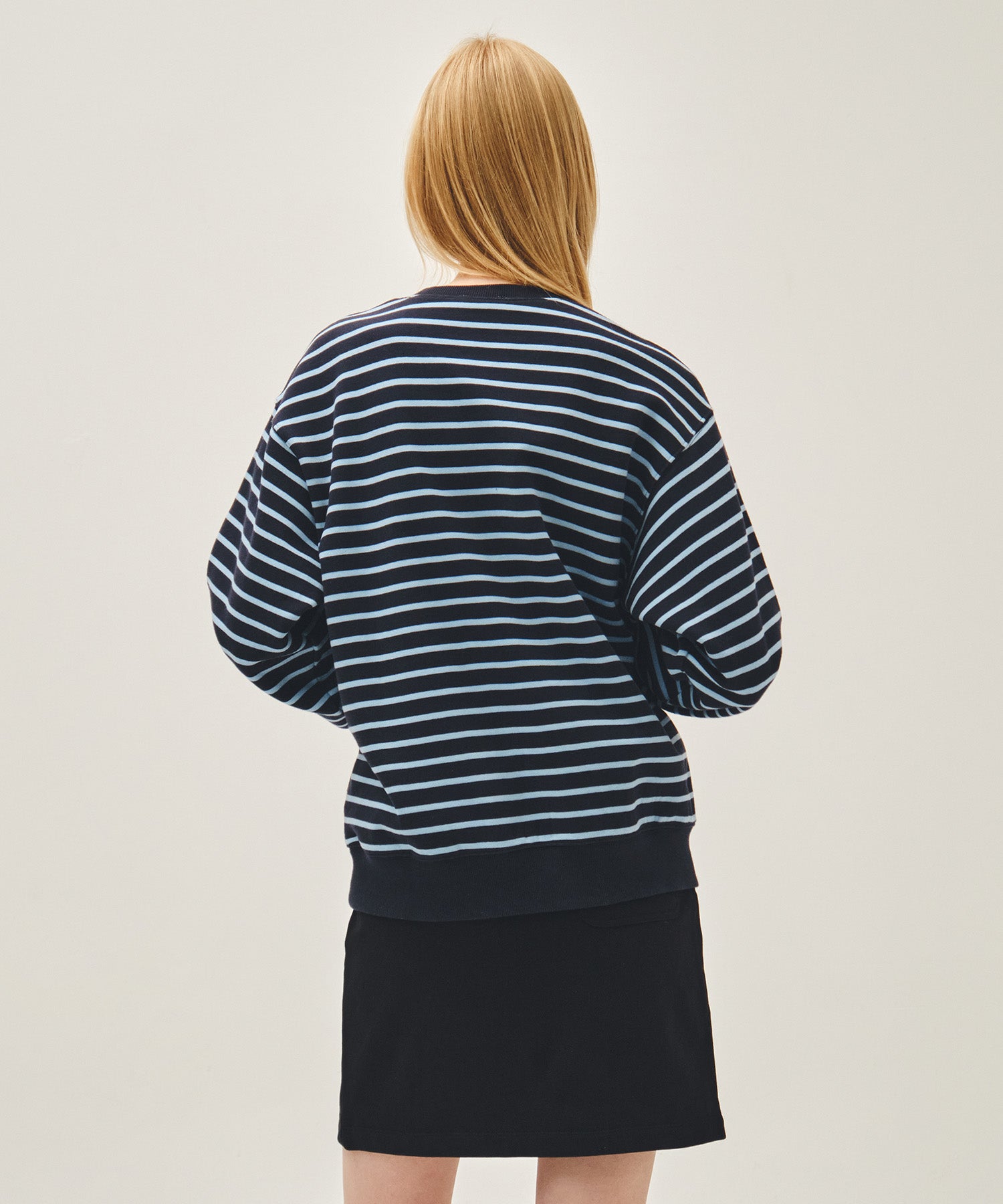 Marithe & Francois Girbaud - Small Classic Logo Stripe Sweatshirt (Navy) product image 3 | TRAB K-Fashion Australia