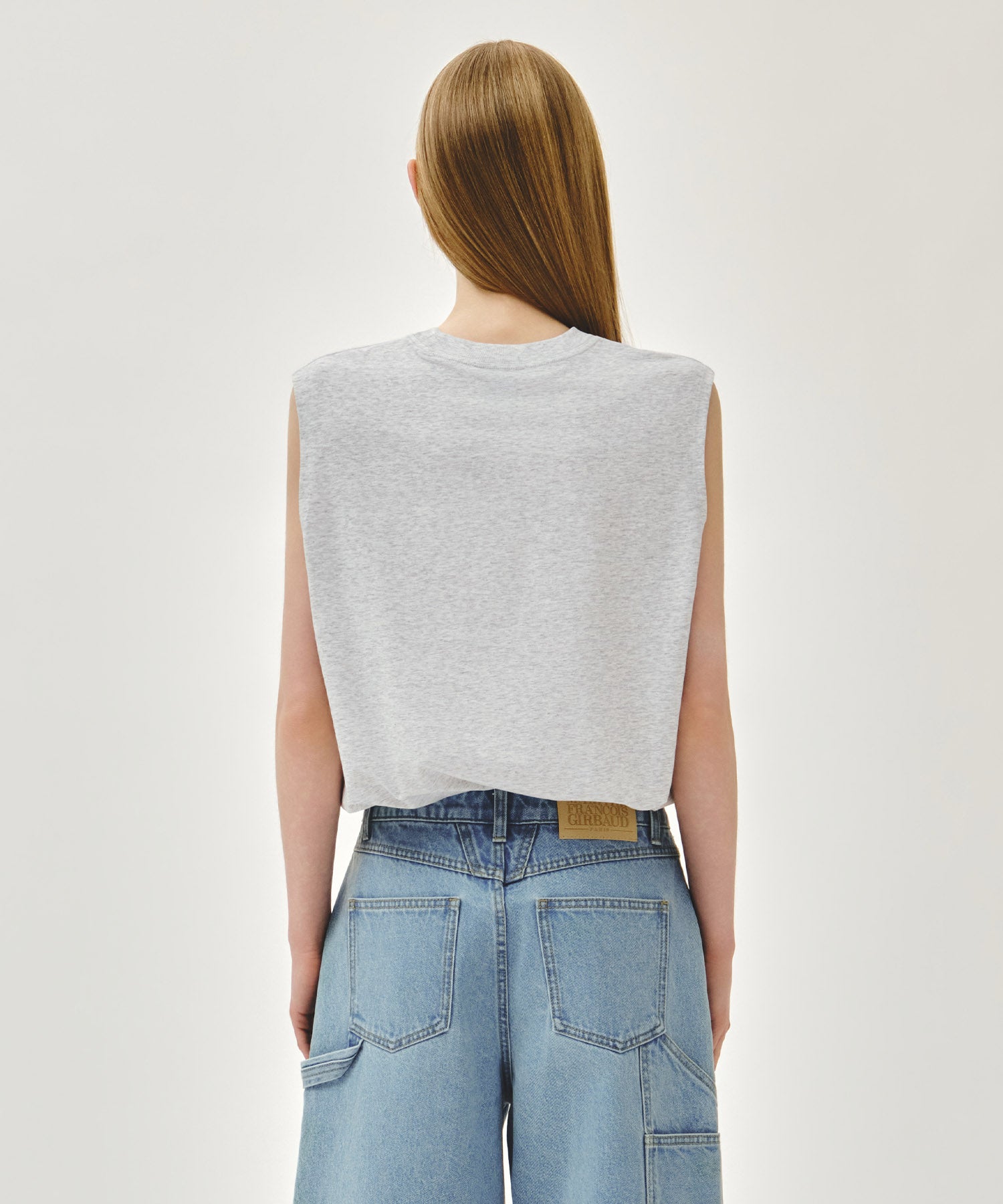 Marithe & Francois Girbaud - Sorona Cool Small Classic Logo Sleeveless (Light Heather Gray) product image 3 | TRAB K-Fashion Australia