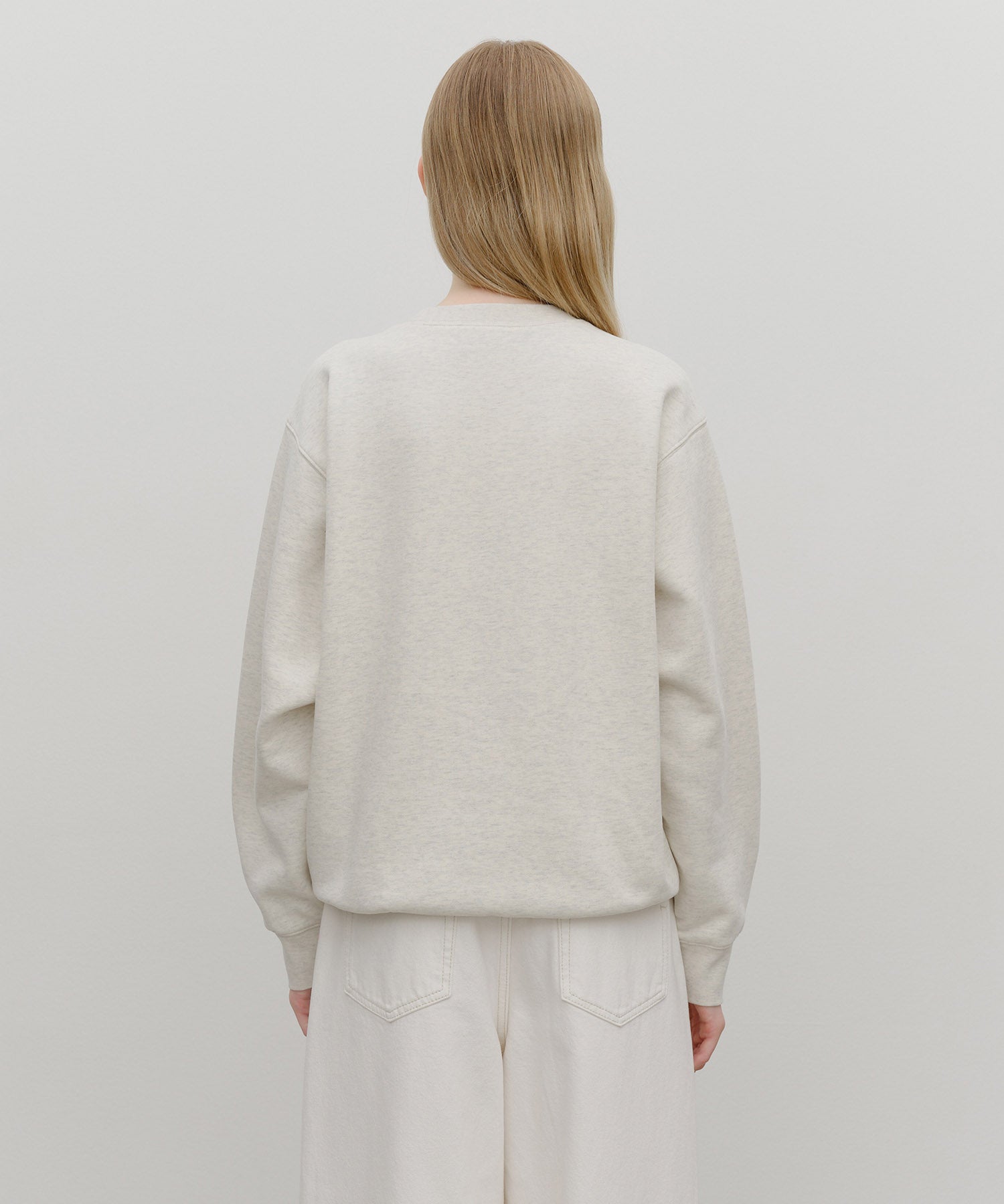 Marithe & Francois Girbaud - Classic Logo Embroidery Sweatshirt (brushed) (Oatmeal) product image 3 | TRAB K-Fashion Australia