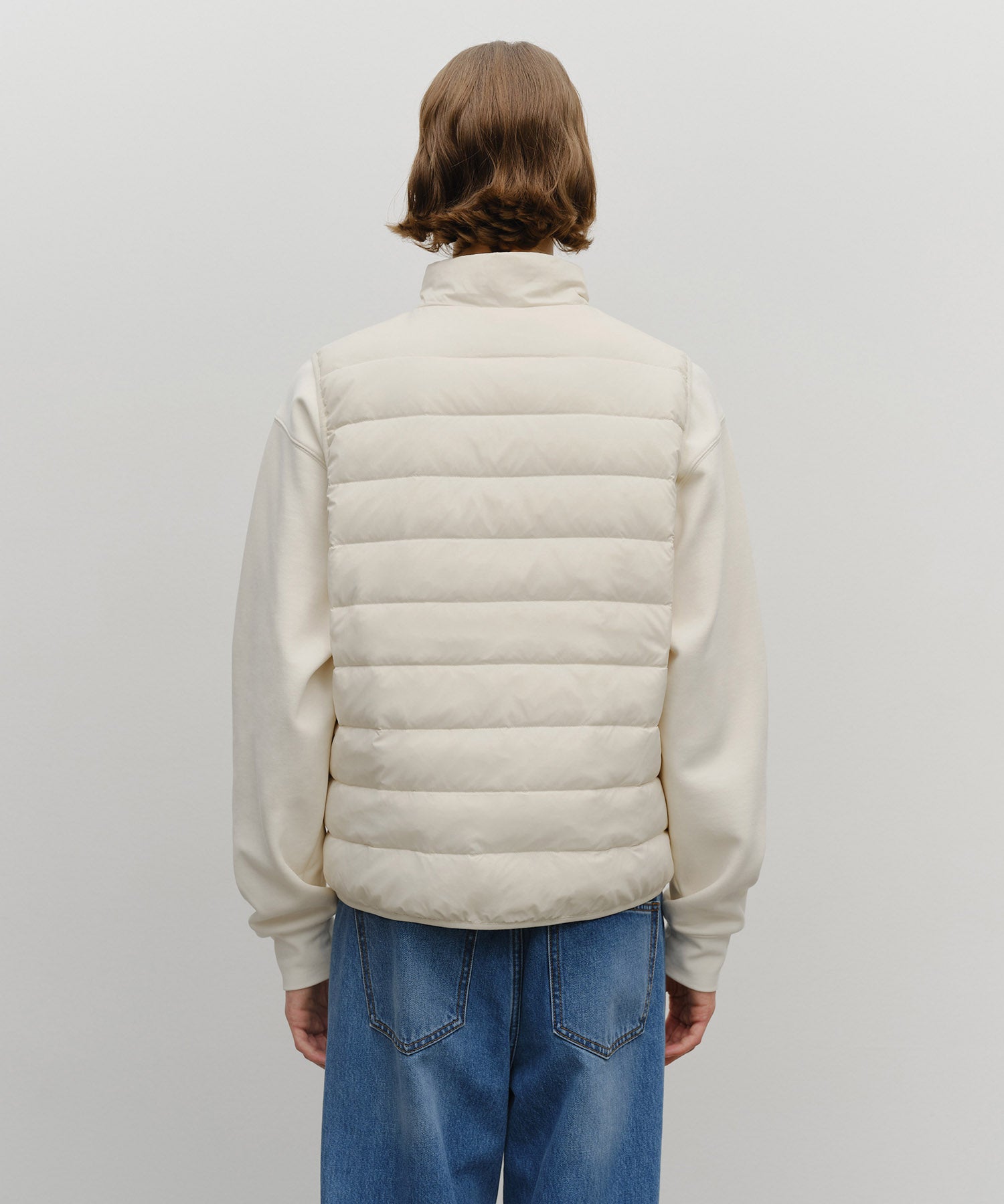 Marithe & Francois Girbaud - Classic Logo Light Down Vest (Cream) product image 3 | TRAB K-Fashion Australia