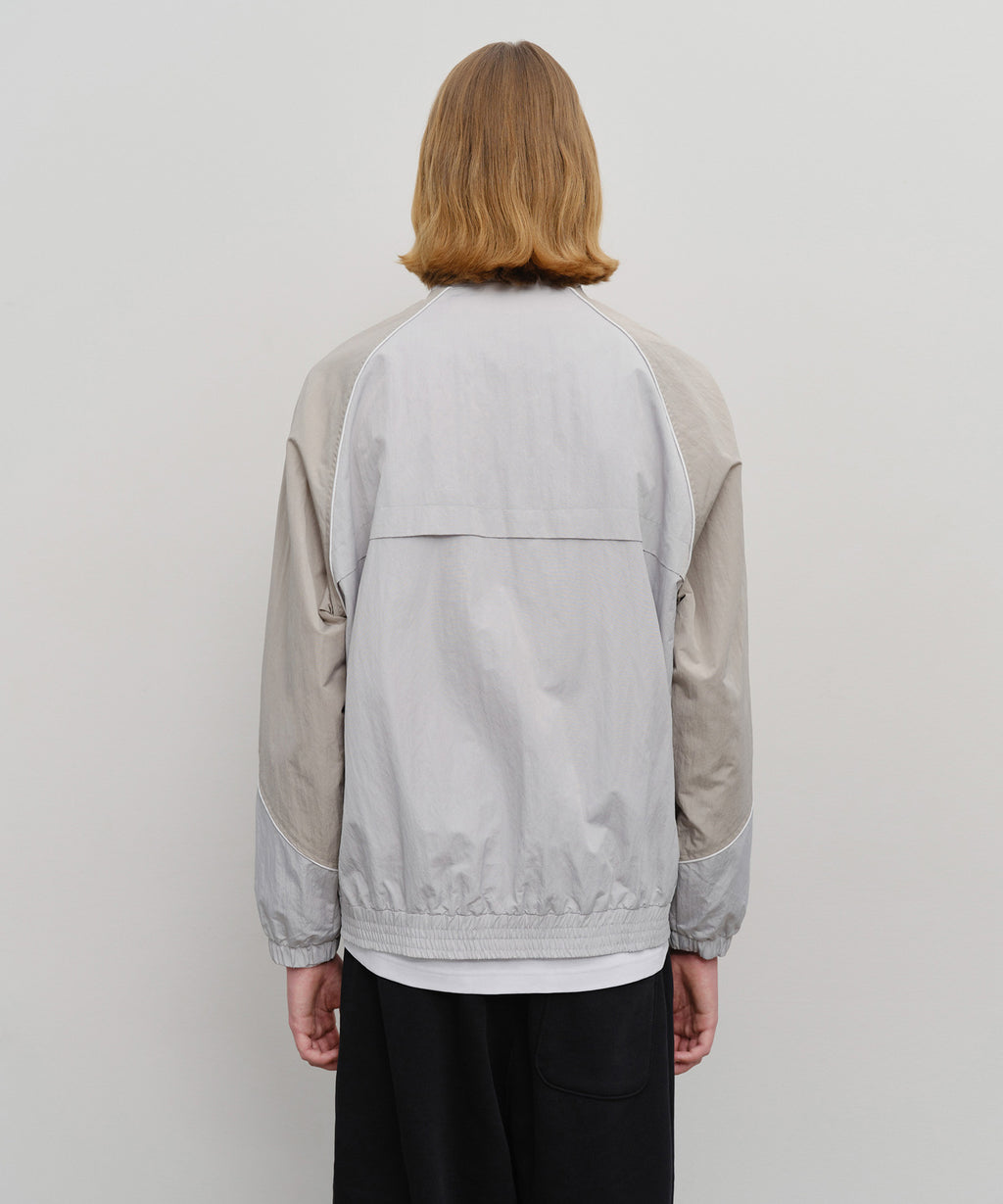 Marithe & Francois Girbaud - Color-block Highneck Windbreaker (Light Gray) product image 3 | TRAB K-Fashion Australia