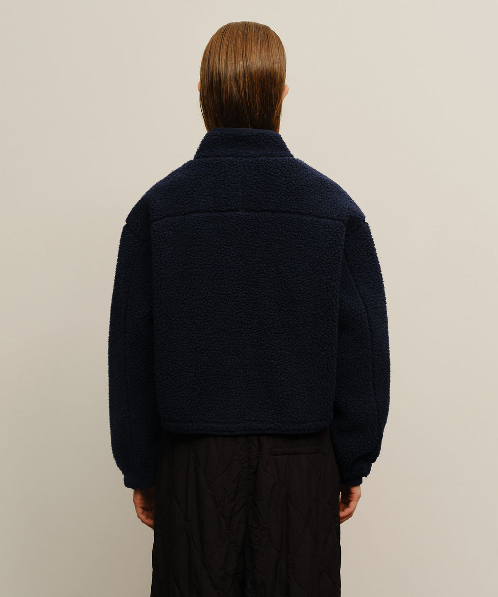 Marithe & Francois Girbaud - Marithe Sport W Fleece Crop Jacket (Navy) product image 3 | TRAB K-Fashion Australia