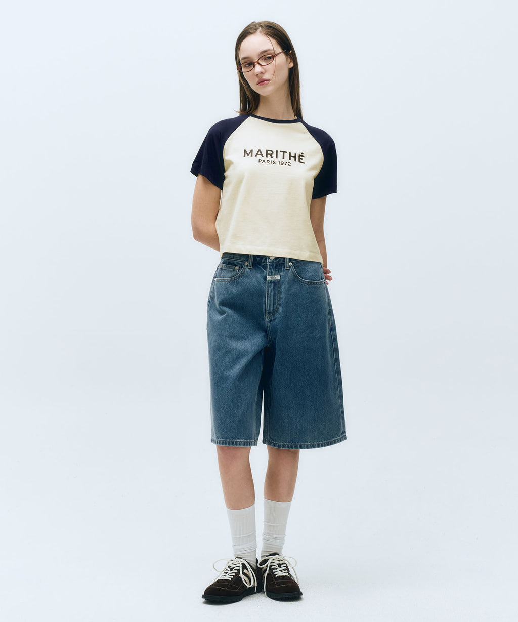 Marithe & Francois Girbaud - Long Bermuda Denim Pants (Light Blue) product image 3 | TRAB K-Fashion Australia