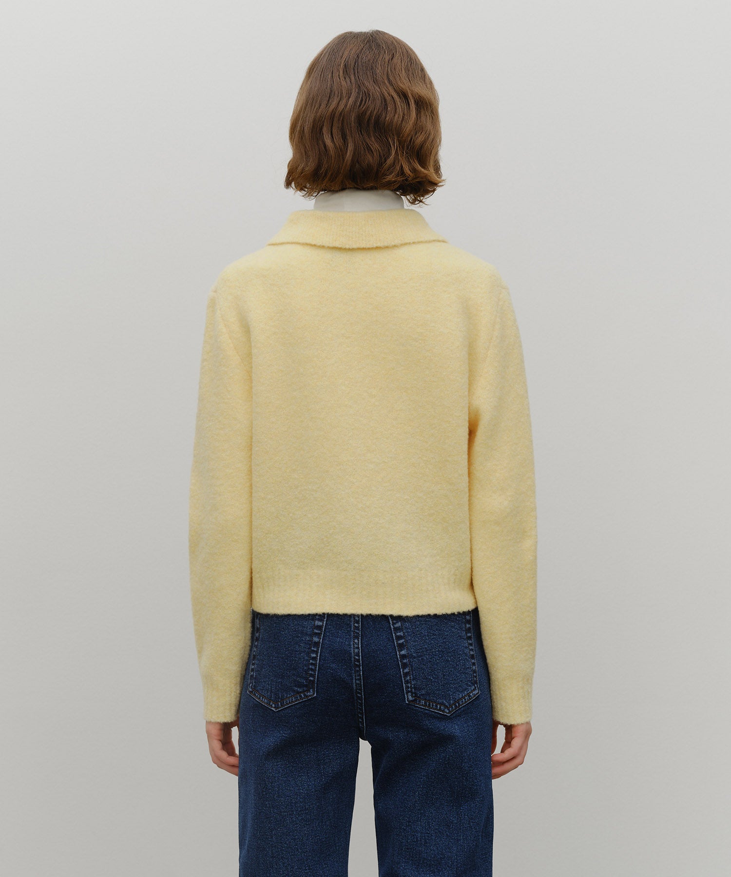 Marithe & Francois Girbaud - 3 Pocket Boucle Cardigan (Yellow) product image 3 | TRAB K-Fashion Australia