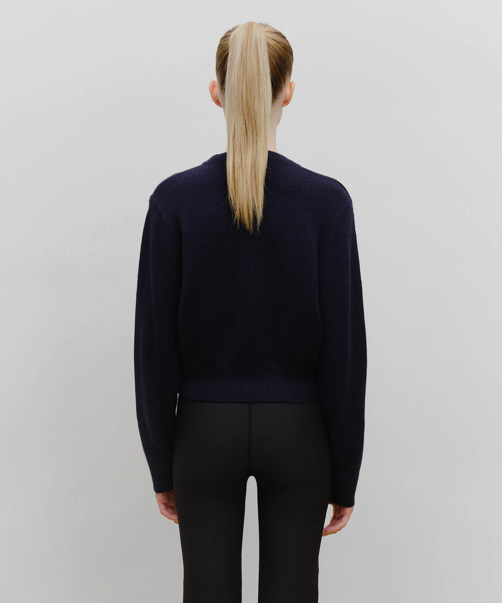 Marithe & Francois Girbaud - Marithe Sport W M+fg Logo Crop Pullover (Navy) product image 3 | TRAB K-Fashion Australia