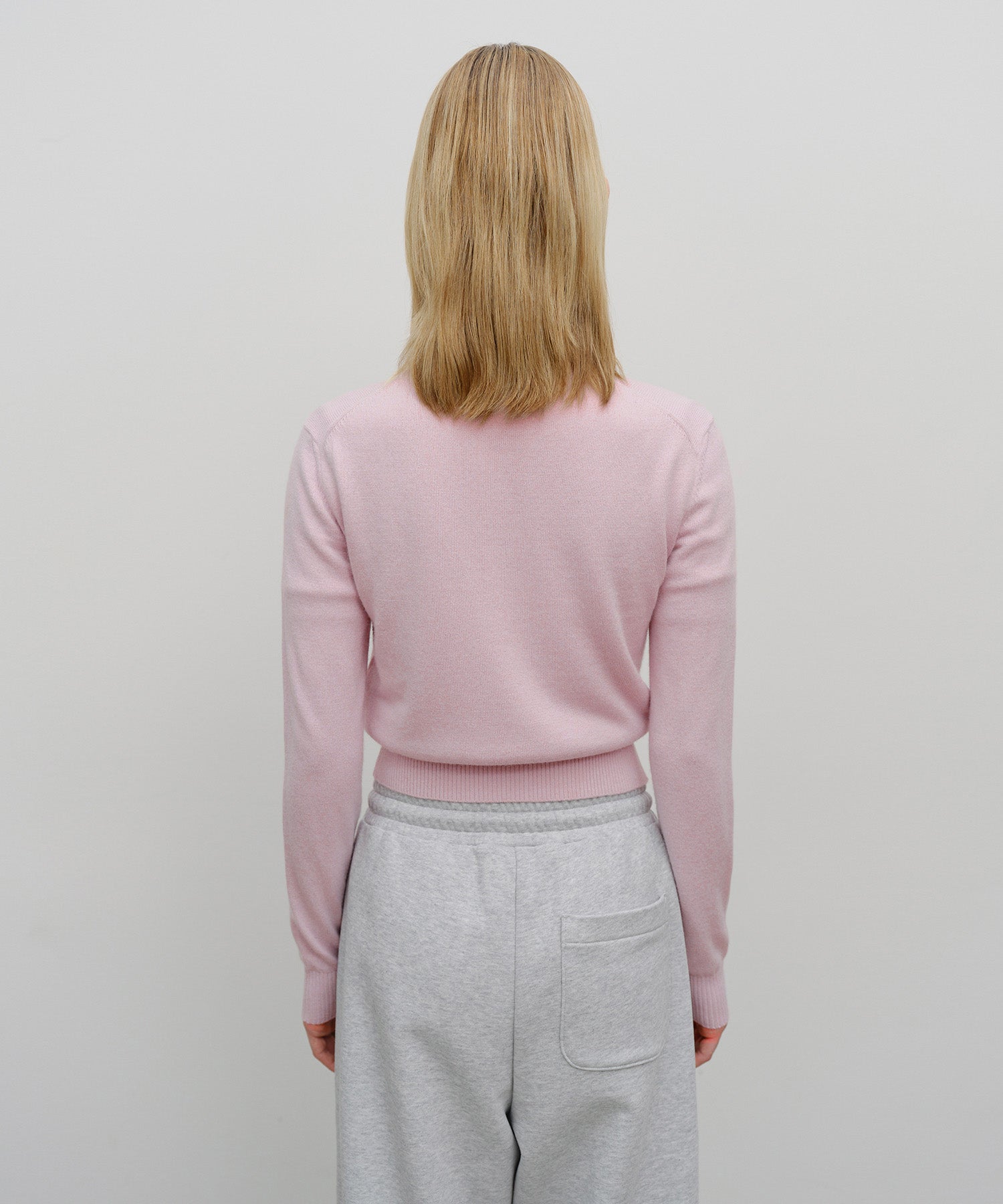 Marithe & Francois Girbaud - Half Knit Round Neck Cardigan Set Up (Pink) product image 3 | TRAB K-Fashion Australia