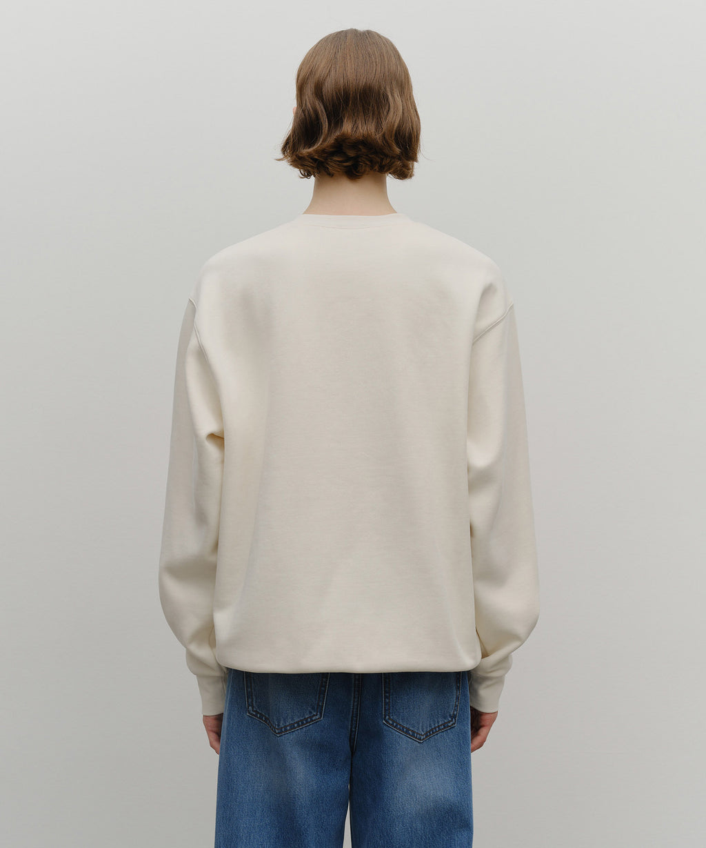 Marithe & Francois Girbaud - Classic Logo Embroidery Sweatshirt (brushed) (Cream) product image 3 | TRAB K-Fashion Australia