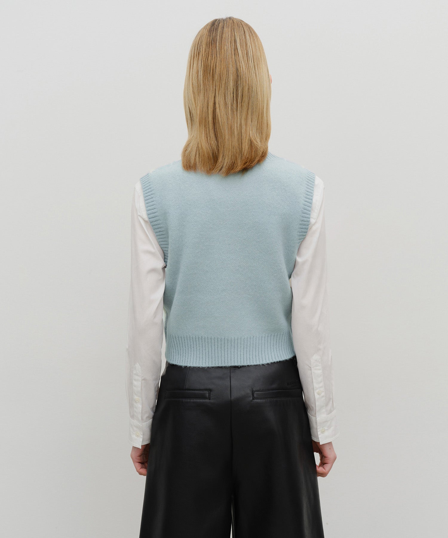 Marithe & Francois Girbaud - Argyle V-neck Knit Vest (Sky Blue) product image 3 | TRAB K-Fashion Australia