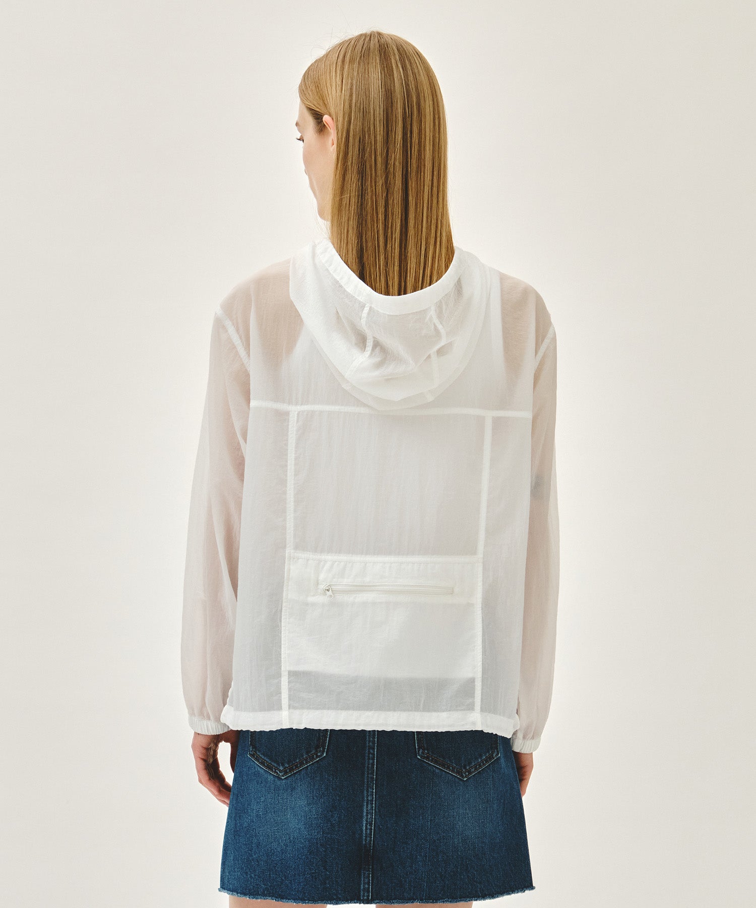 Marithe & Francois Girbaud - Hooded Packable Nylon Jacket (White) product image 3 | TRAB K-Fashion Australia